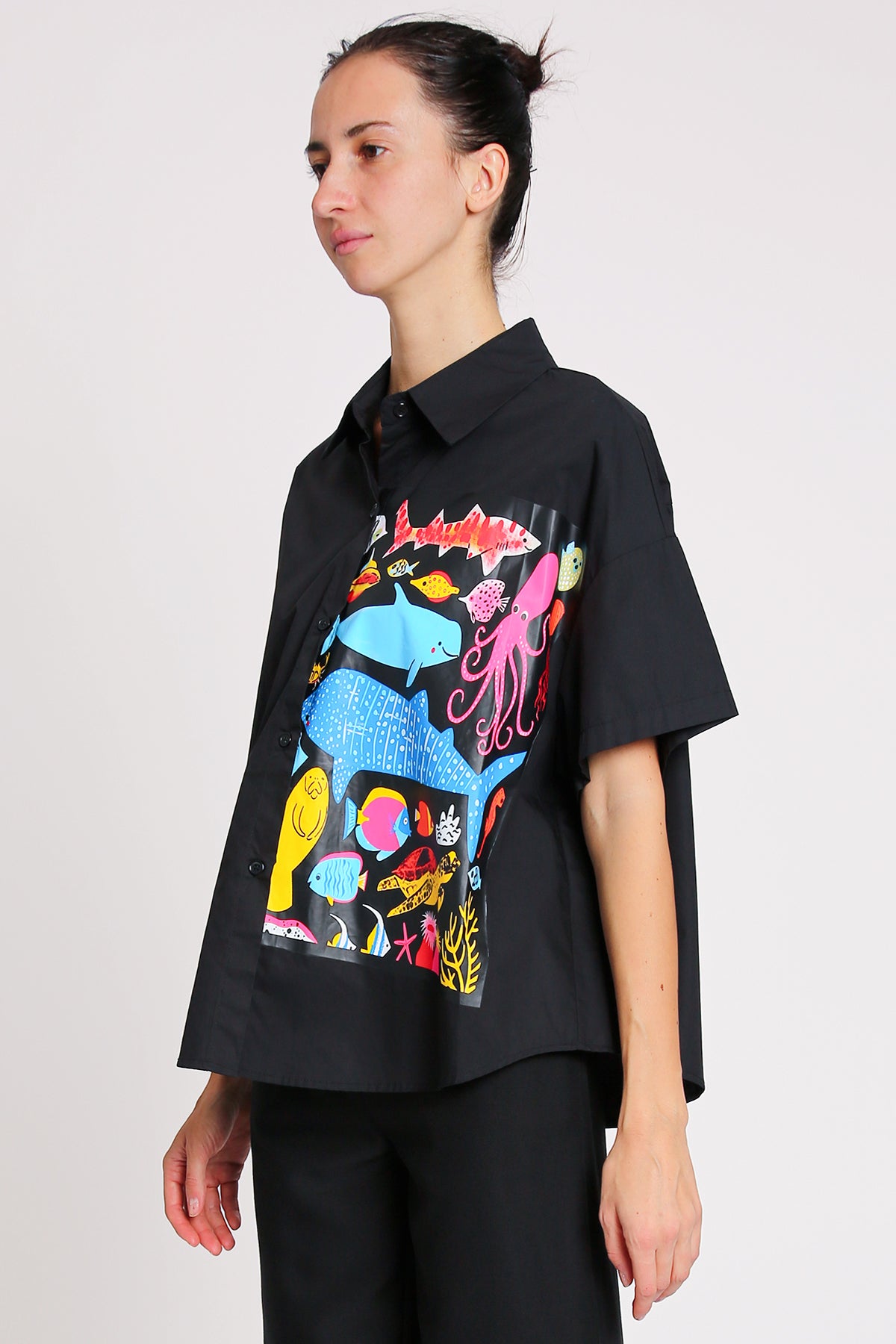 Brynn Tropical Ocean Printed Cotton Shirt - Shop Beulah Style