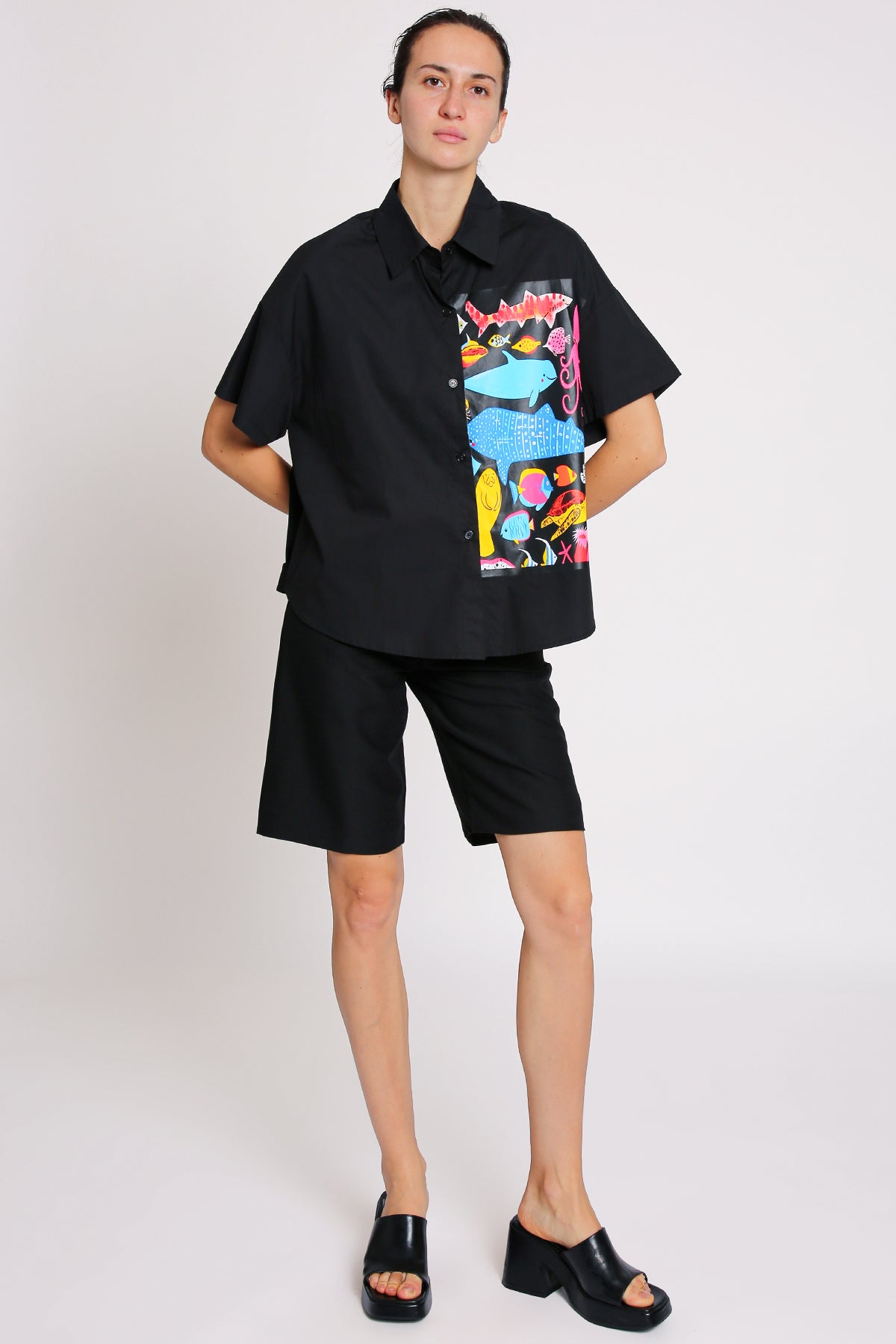 Brynn Tropical Ocean Printed Cotton Shirt - Shop Beulah Style