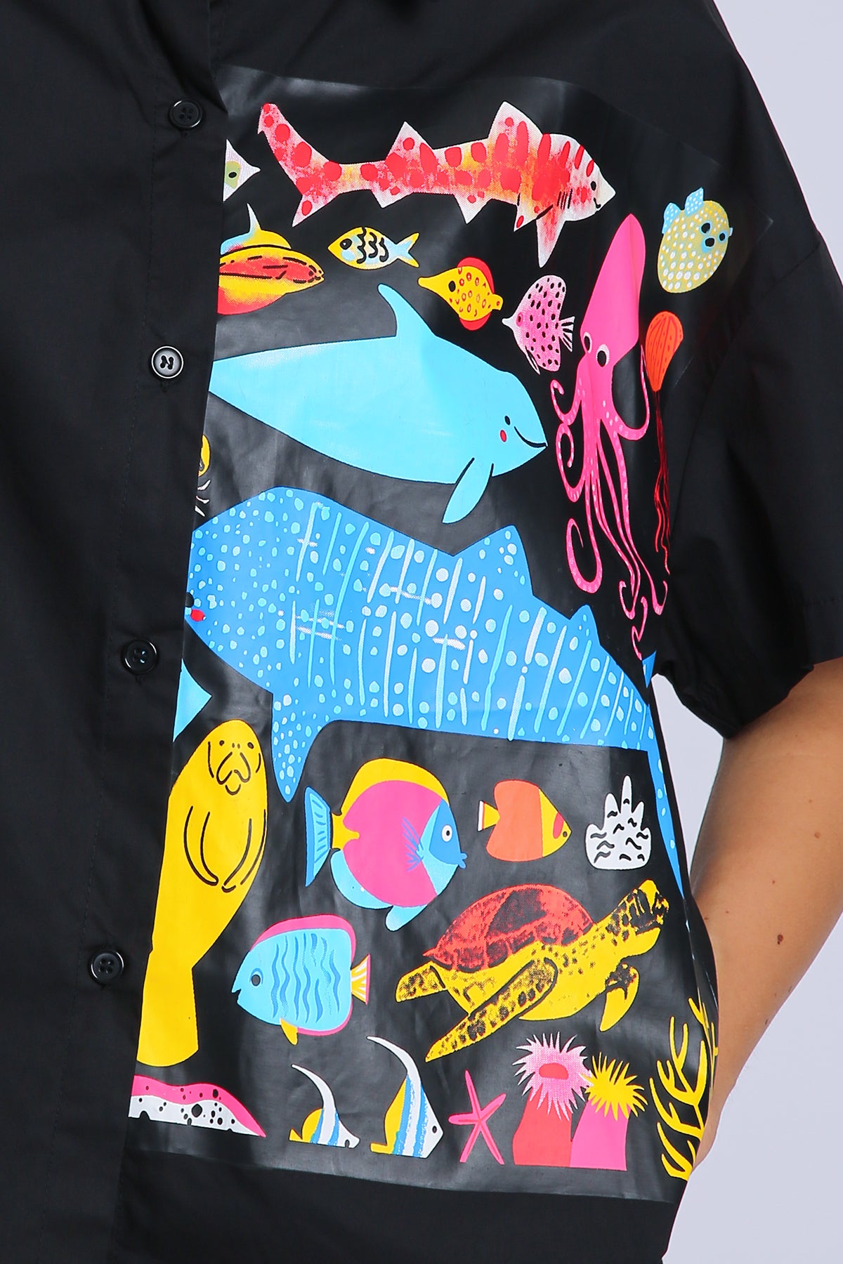 Brynn Tropical Ocean Printed Cotton Shirt - Shop Beulah Style