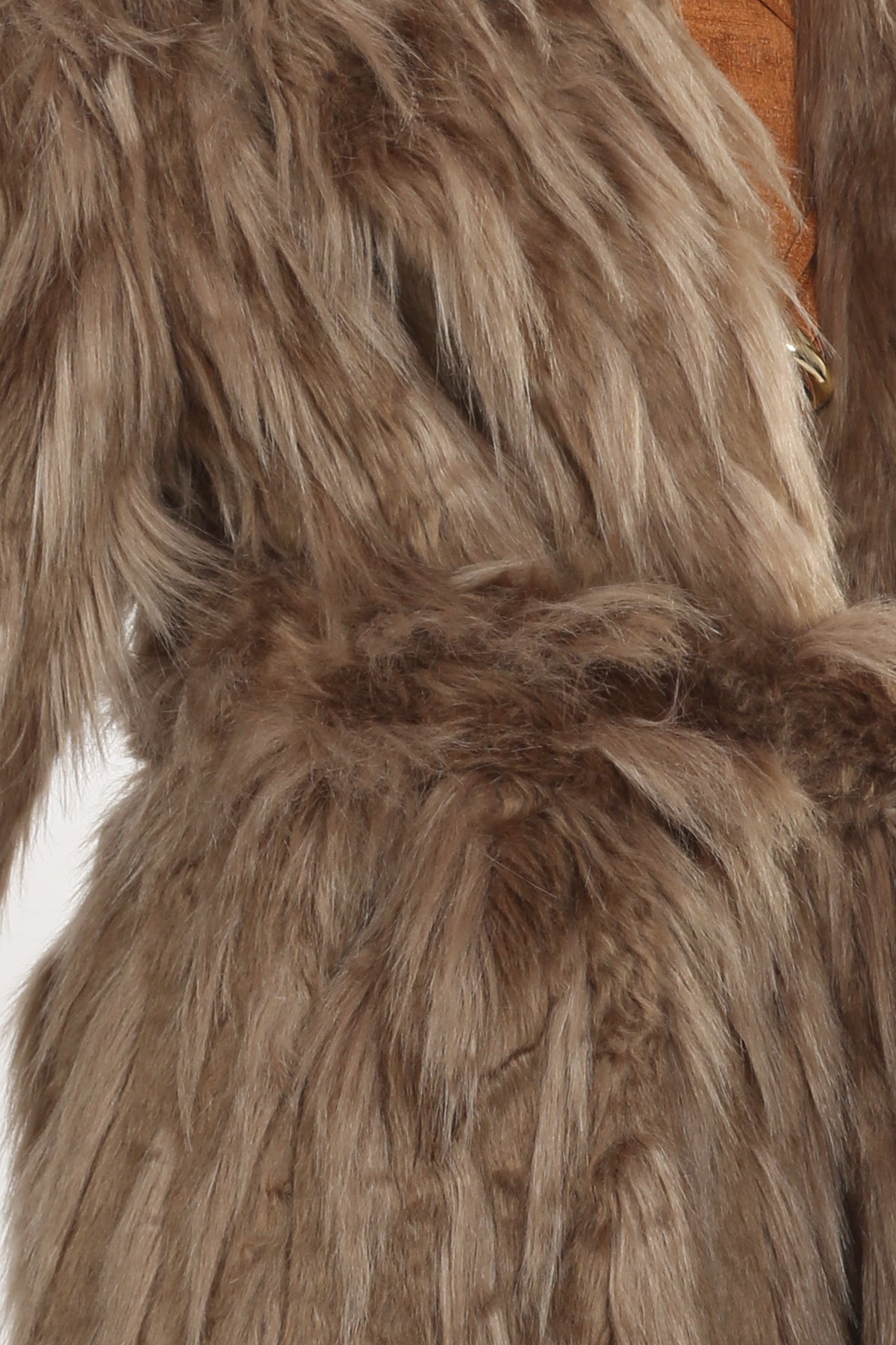 Rubin Waist Tie Fluffy Teddy Fur Coat - Shop Beulah Style