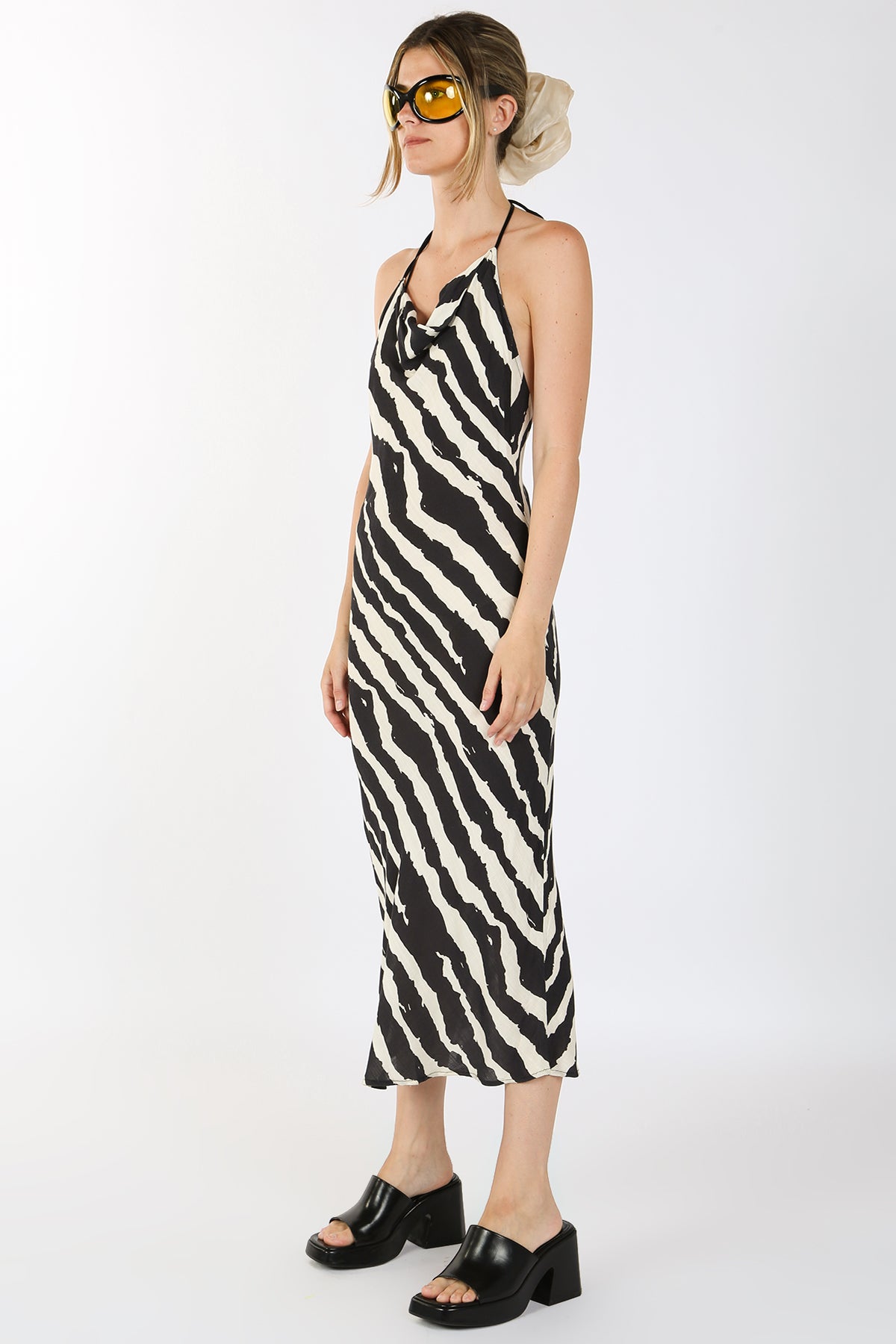Uriel Zebra Printed Slip Maxi Dress - Shop Beulah Style