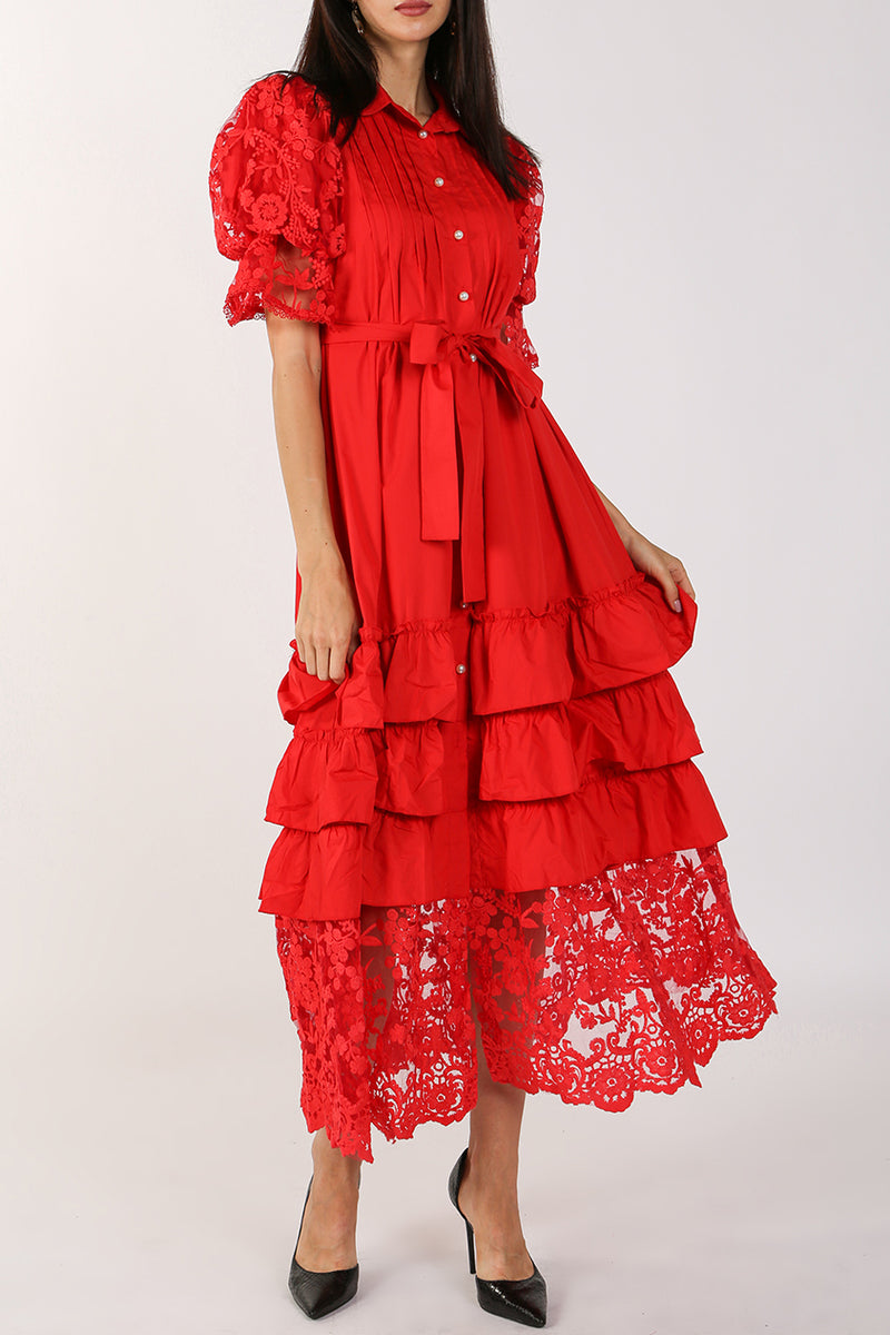 Caroline Floral Embroidered Tiered Maxi Dress - Shop Beulah Style