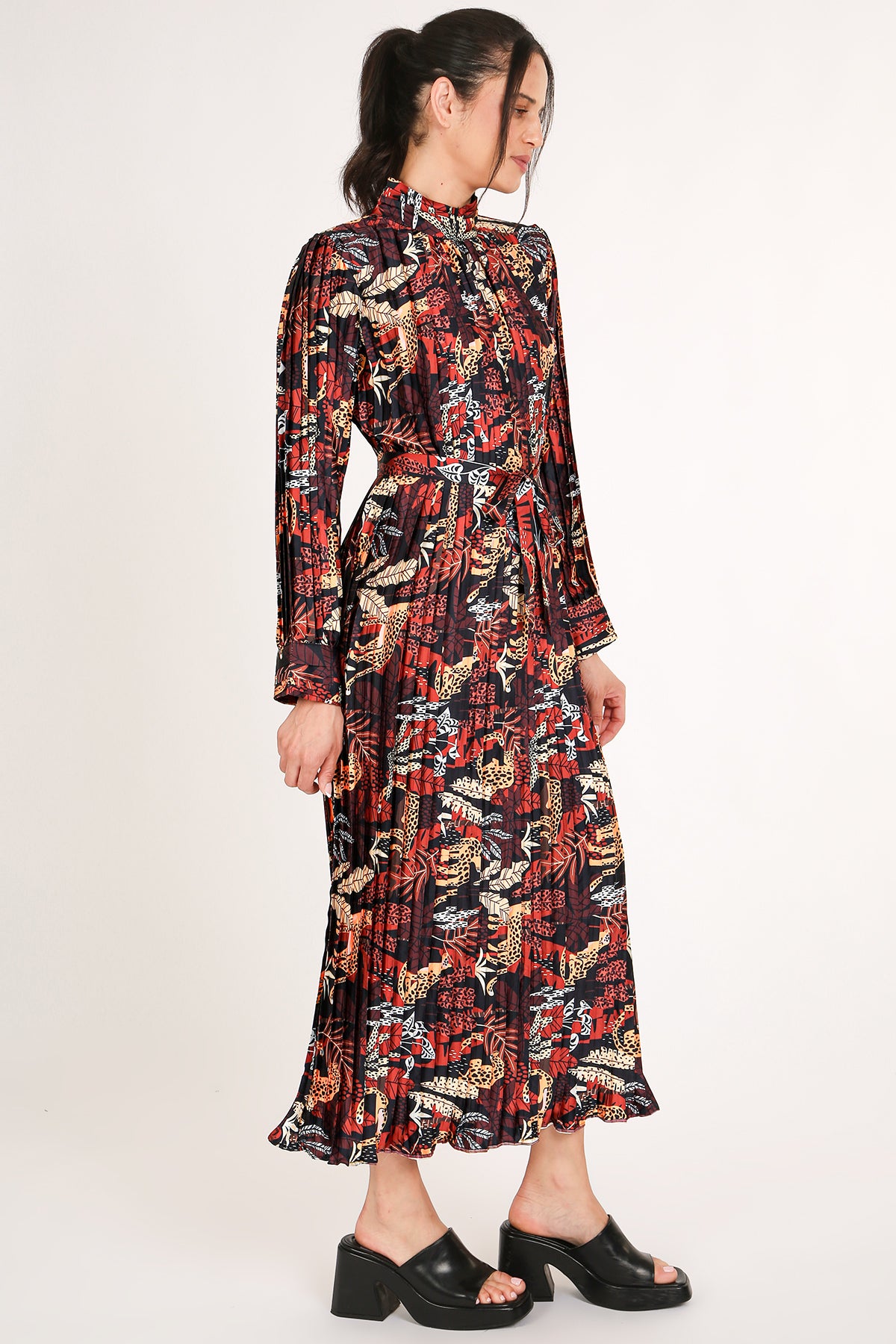 Rick Multi-Printed Print Pleated Maxi Dress - Shop Beulah Style