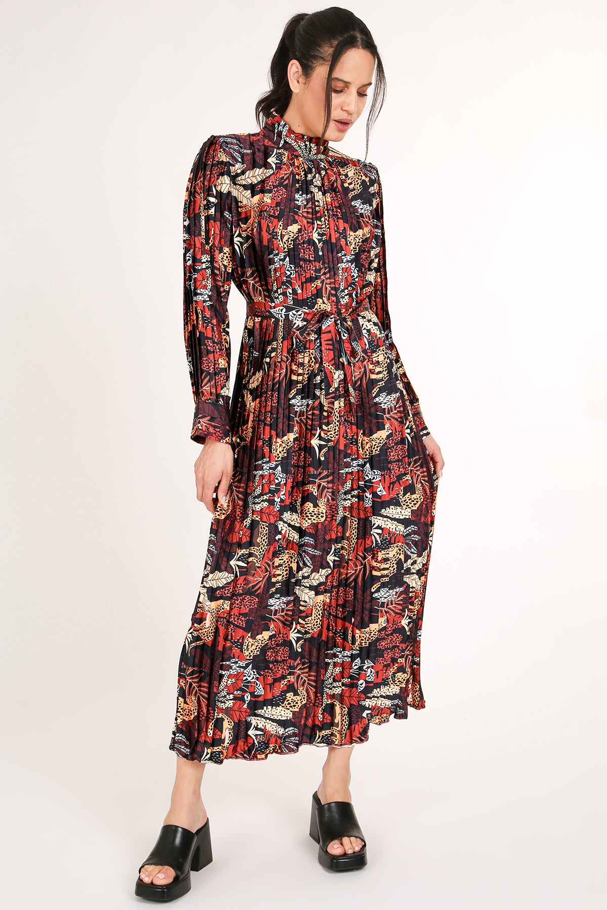 Rick Multi-Printed Print Pleated Maxi Dress - Shop Beulah Style