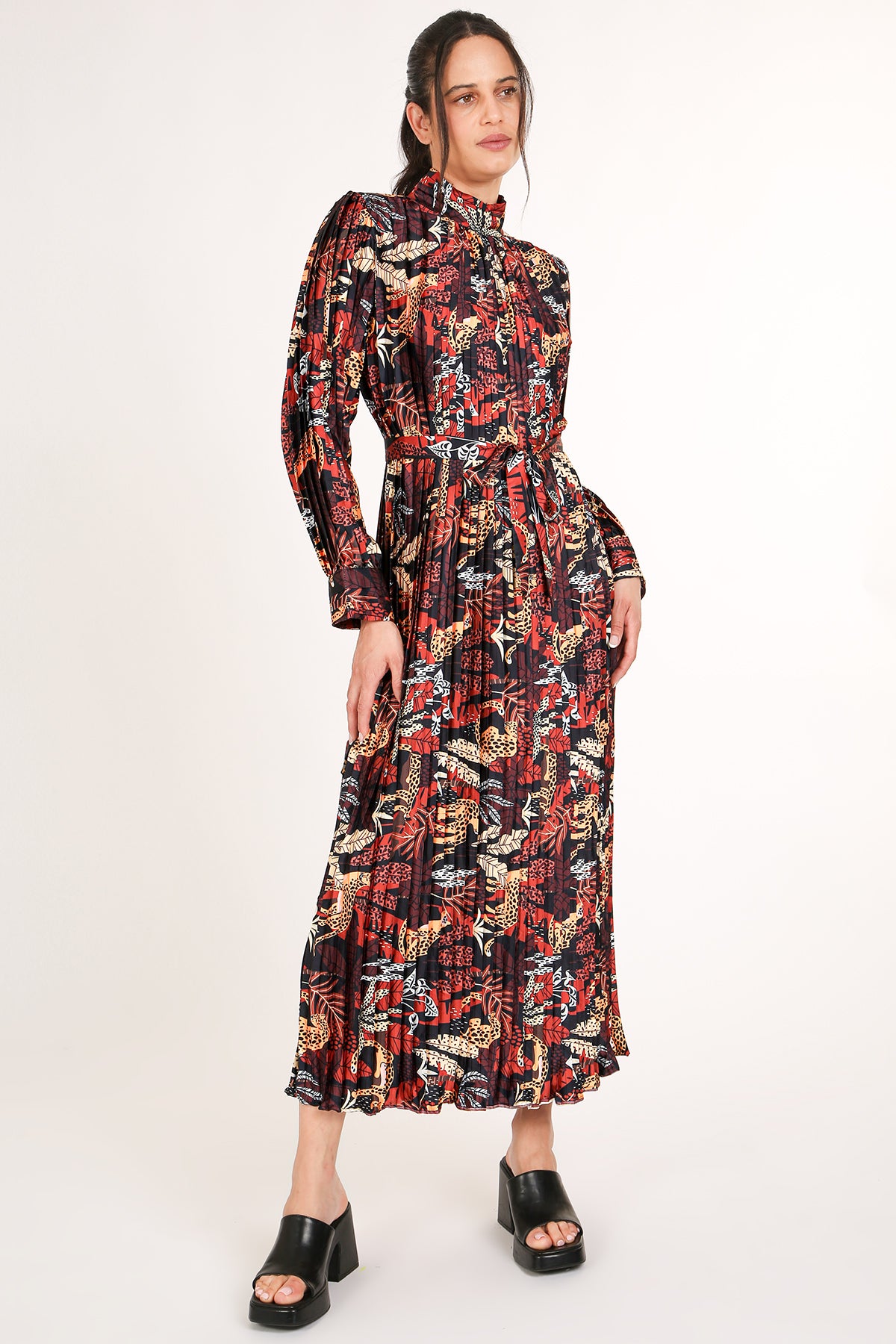 Rick Multi-Printed Print Pleated Maxi Dress - Shop Beulah Style