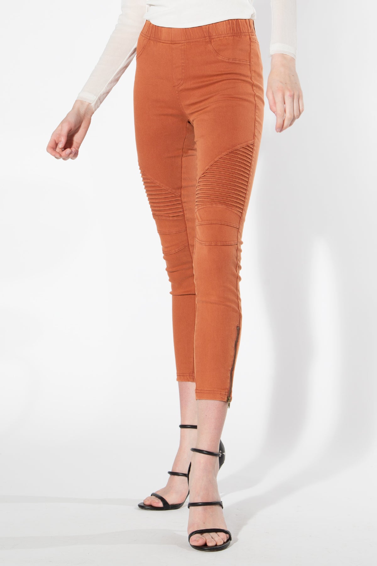 Moto Jeggings - Brick - Shop Beulah Style