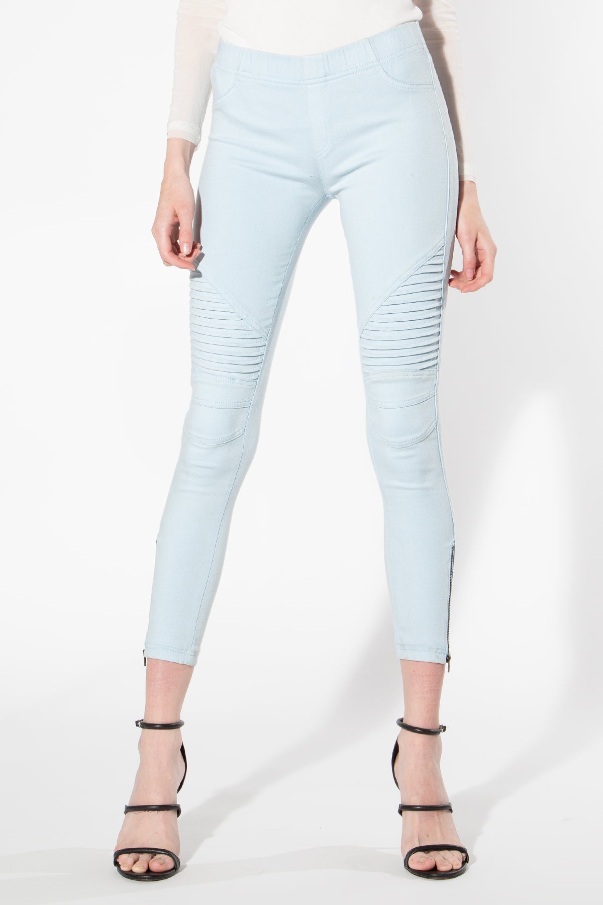 Moto Jeggings - Light Blue - Shop Beulah Style