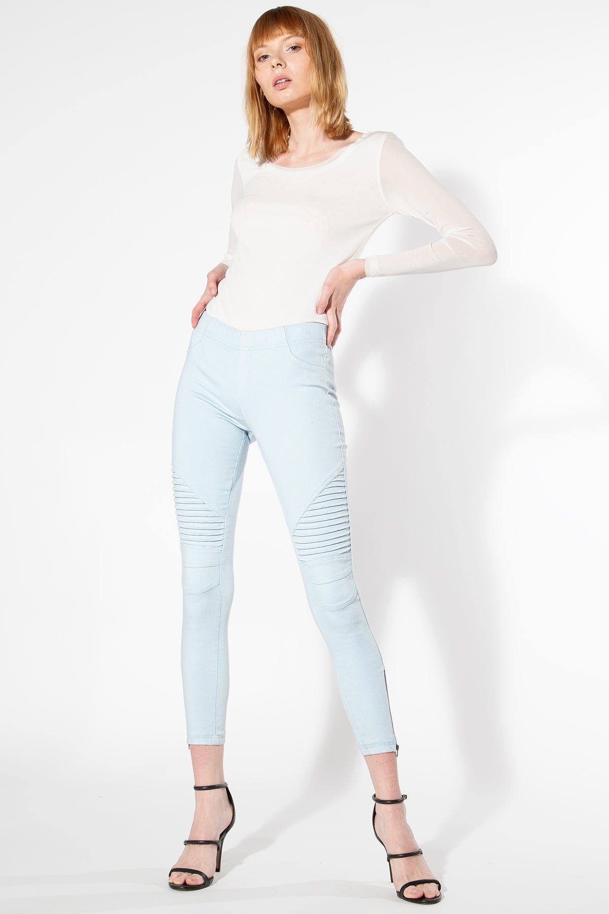 Moto Jeggings - Light Blue - Shop Beulah Style