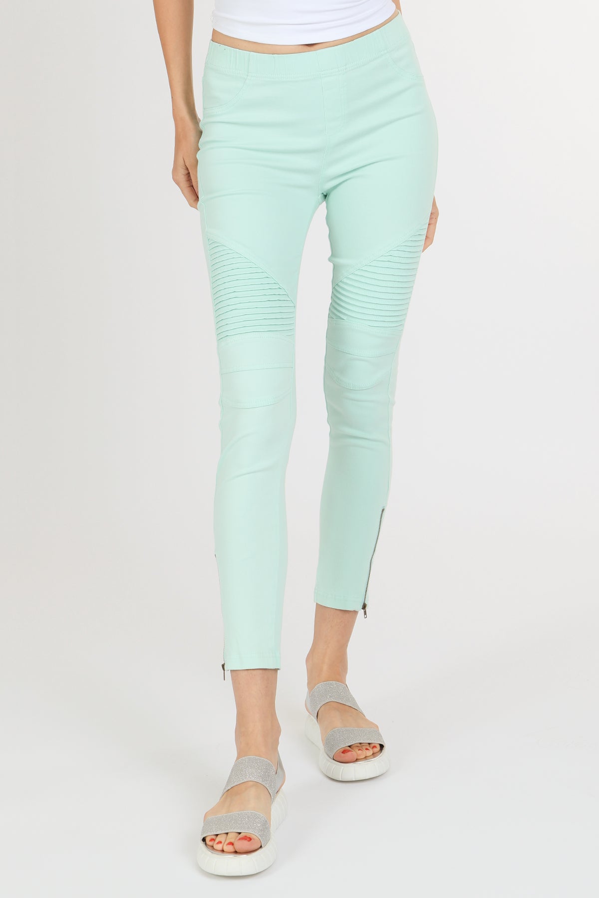 Moto Jeggings - Mint - Shop Beulah Style