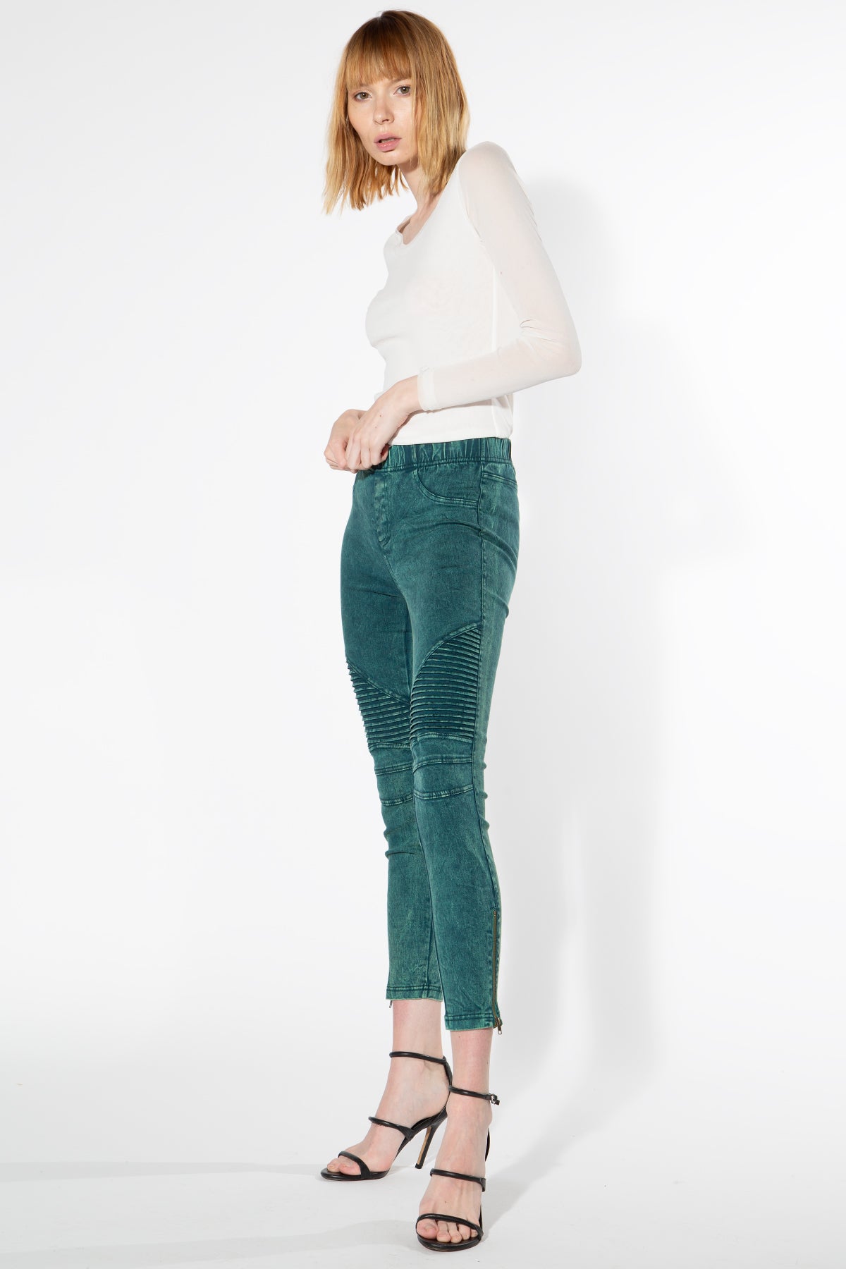 Moto Jeggings - Secret Garden - Shop Beulah Style