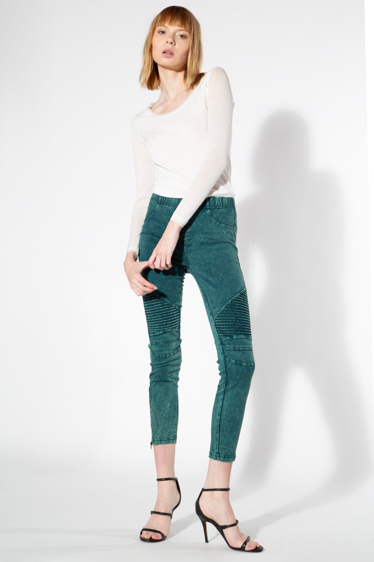 Moto Jeggings - Secret Garden - Shop Beulah Style