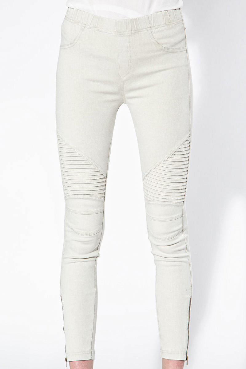 Shop Beulah Style Moto Jeggings Light Grey S Light Grey