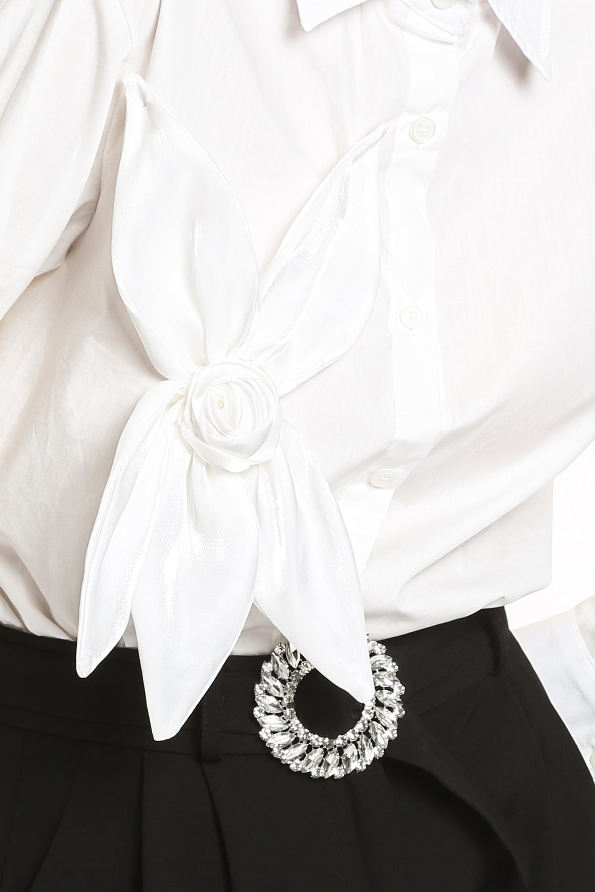 Nova Floral Applique Button Up Blouse