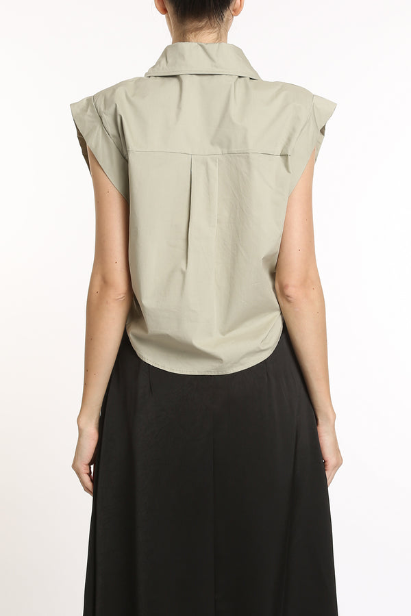 Kali Asymmetrical Collar Side Ruched Blouse - Shop Beulah Style