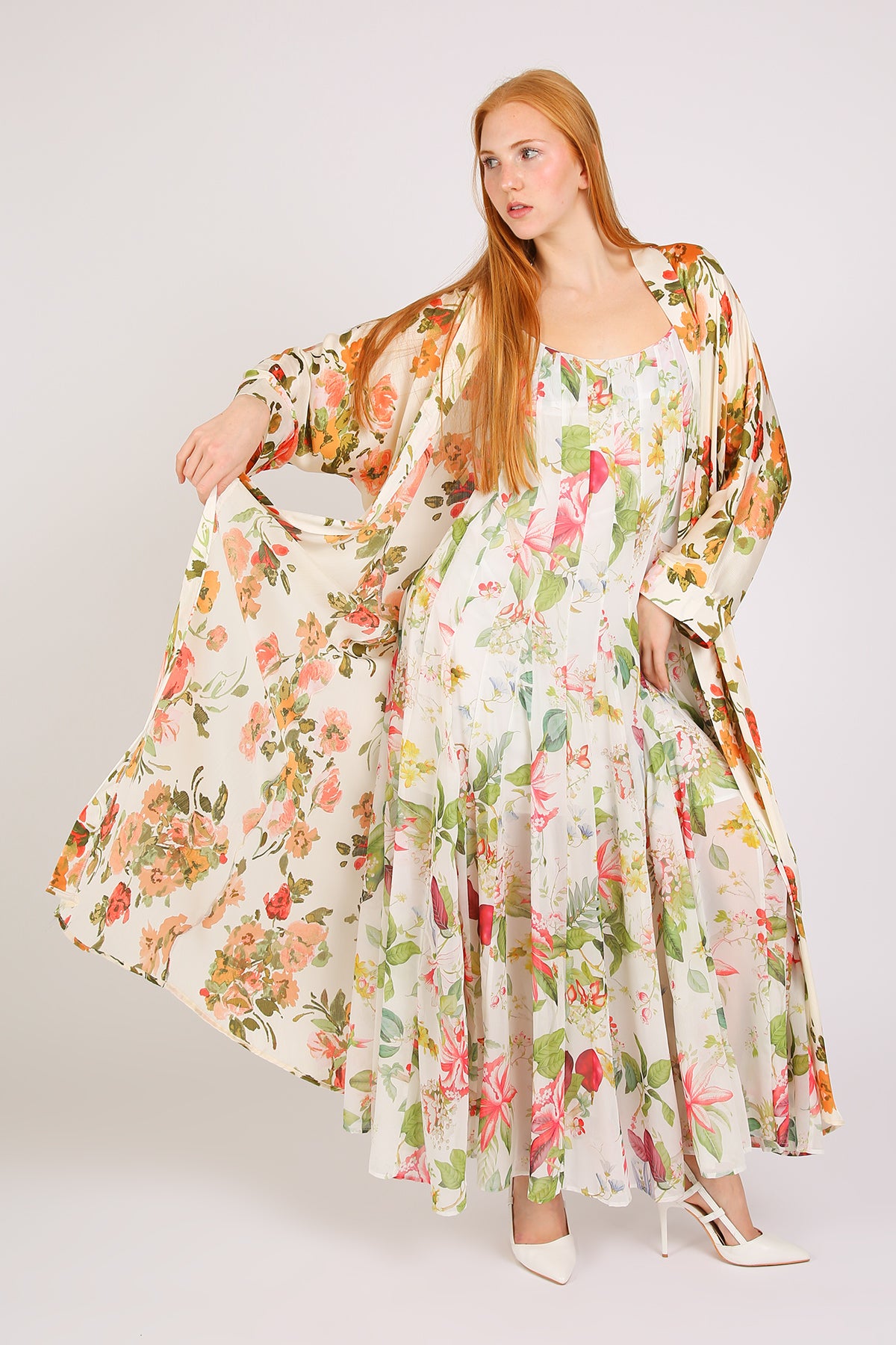 Camila Floral Print Robed Sleeveless Top & Flare Pants - Shop Beulah Style