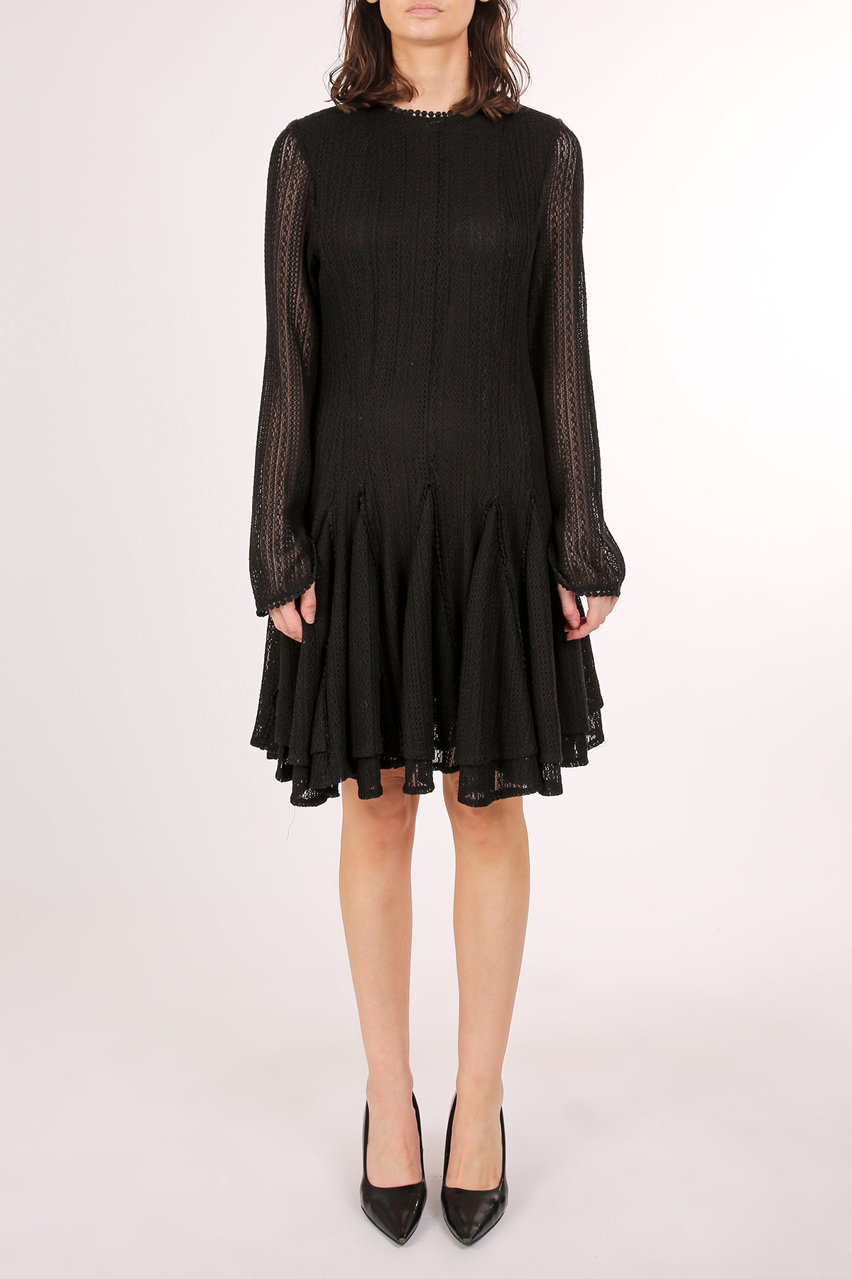 Bellamy Embroidered Mesh Ruffled Hem A-Line Mini Dress - Shop Beulah Style