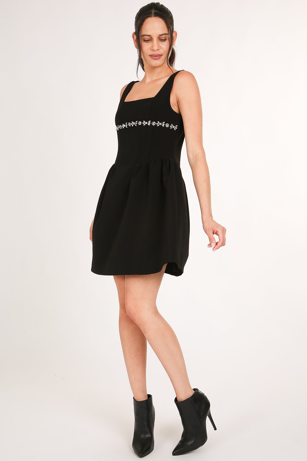 Lily Embellished Trim A-Line Sleeveless Mini Dress - Shop Beulah Style