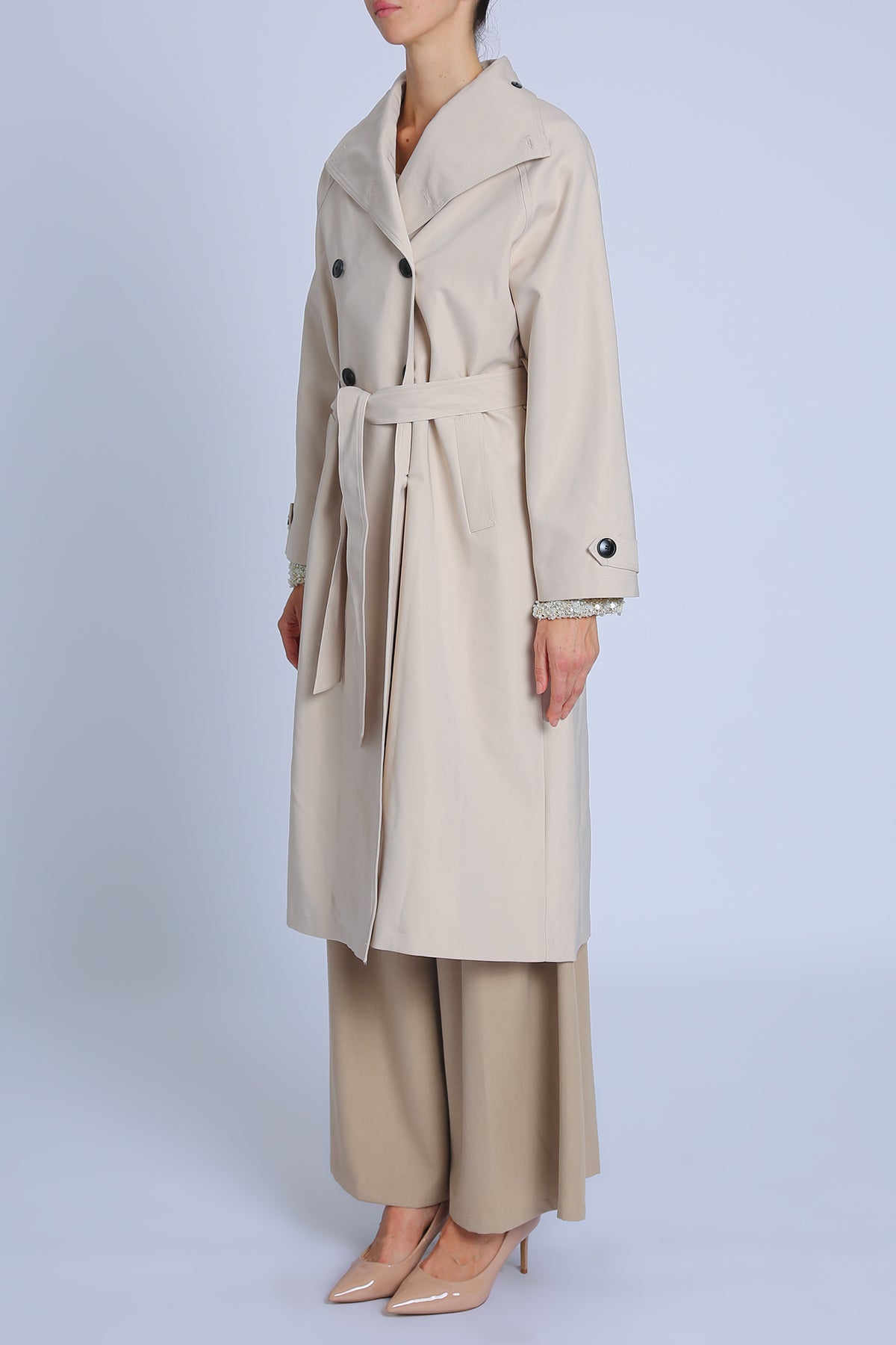 Fiona Double Breasted Trench Coat with Belt - Shop Beulah Style
