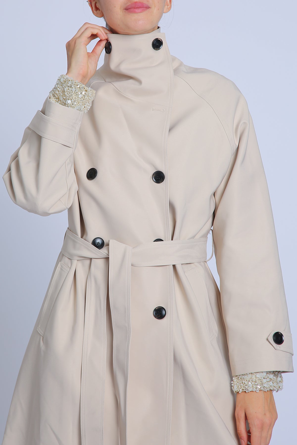 Fiona Double Breasted Trench Coat with Belt - Shop Beulah Style
