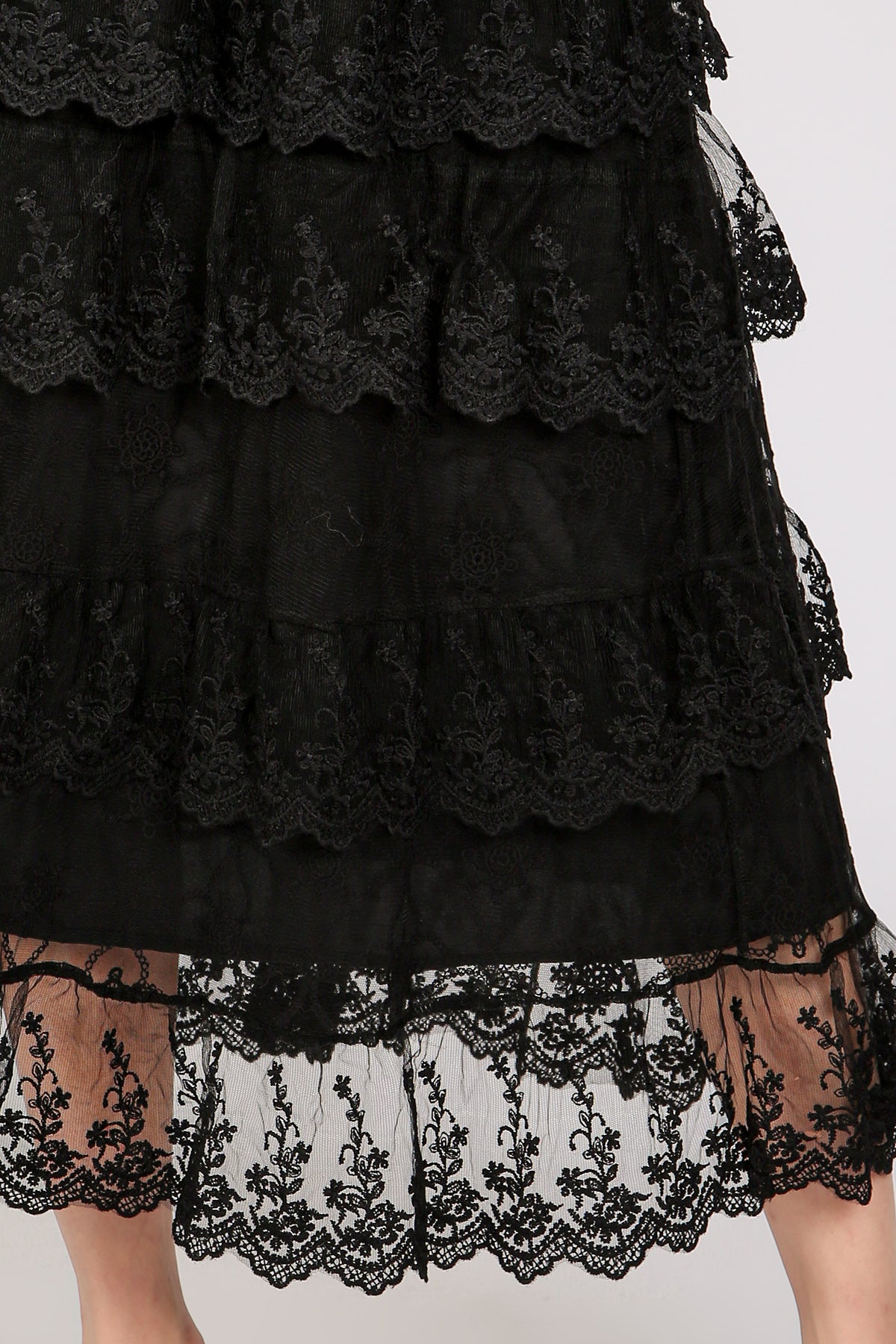Evan Floral Embroidered Tiered Sheer Maxi Skirt - Shop Beulah Style