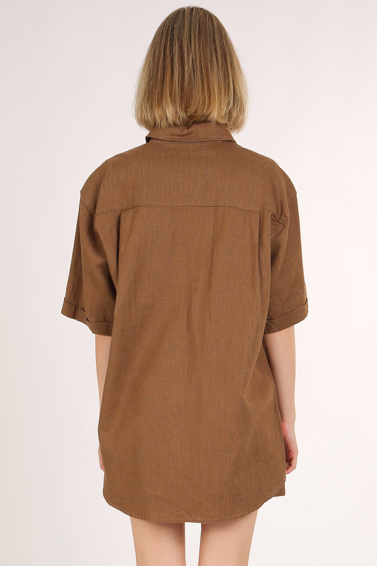 Kerry Linen Button Up Blouse & Shorts Set - Shop Beulah Style
