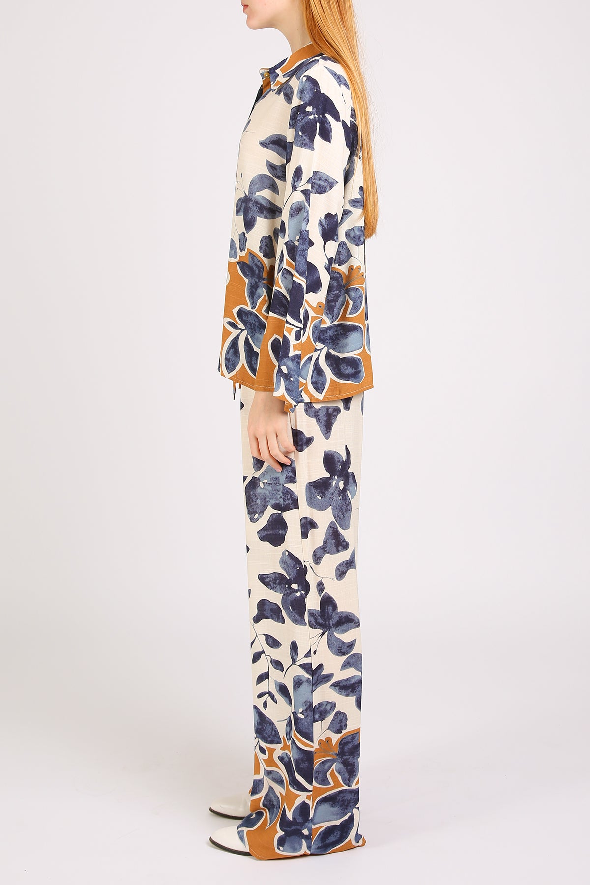 Alina Watercolor Style Floral Printed Shirt & Pants Set - Shop Beulah Style