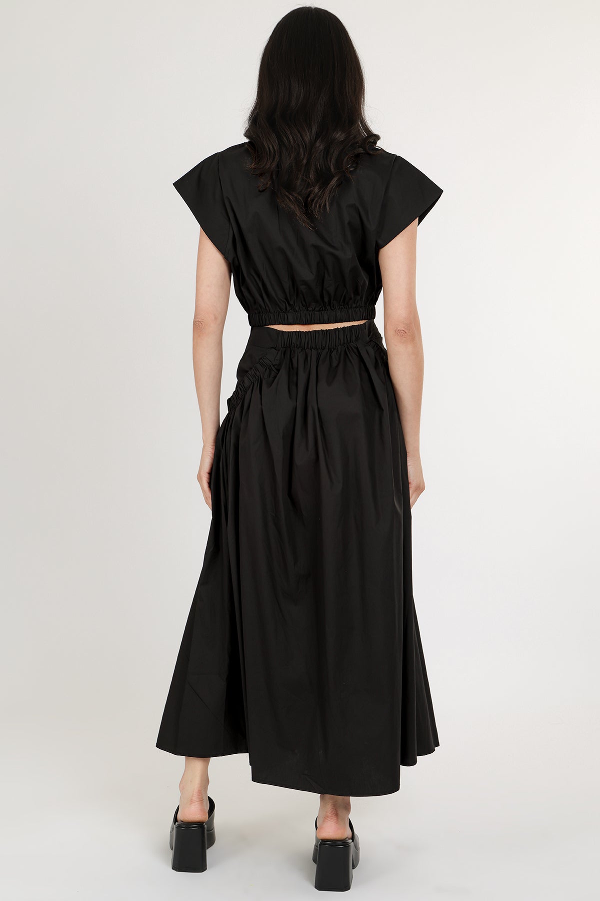 Mira Solid Crop Shirt & A-Line Skirt Set - Shop Beulah Style