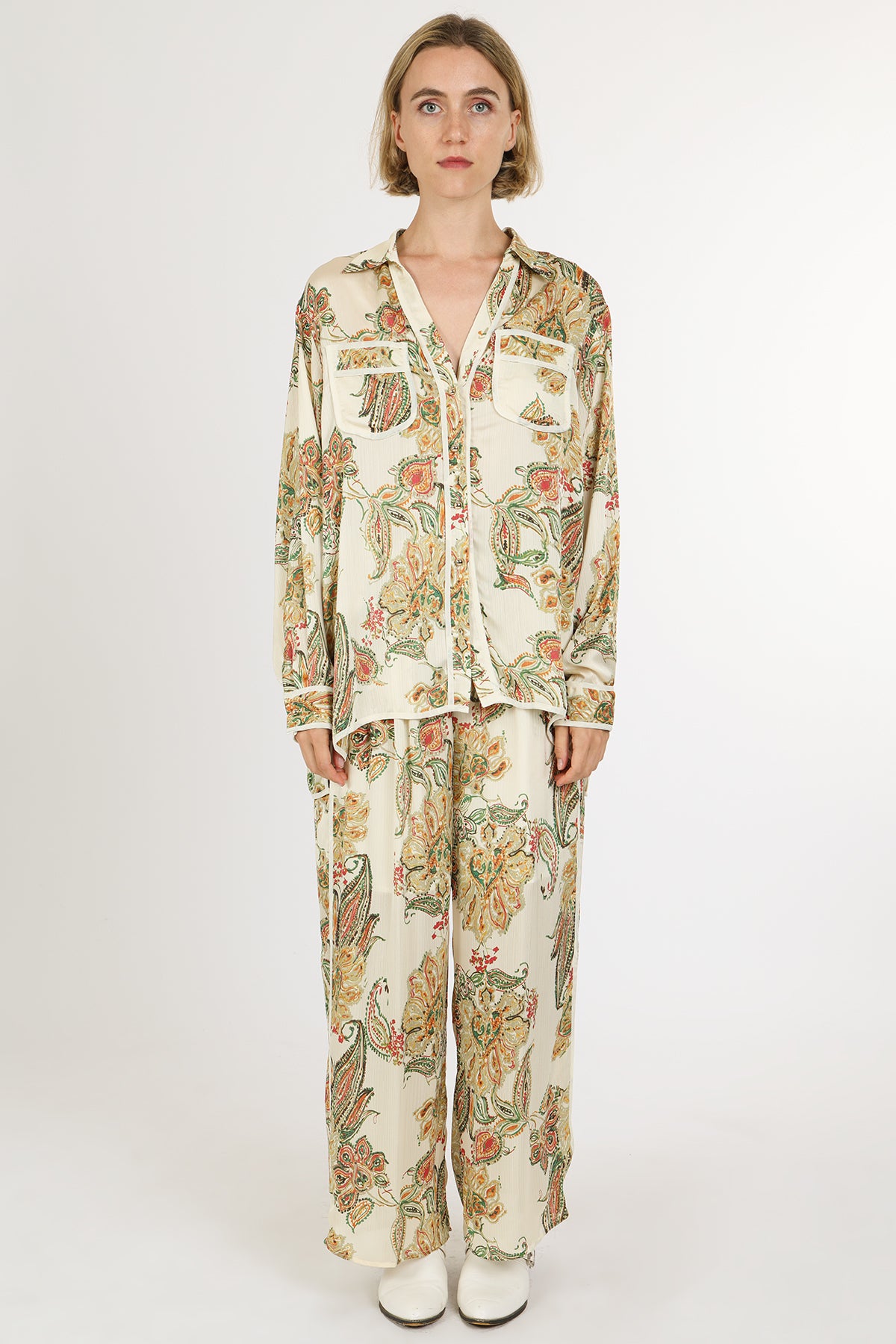 Galvin Floral Paisley Print Shirt & Pants Set