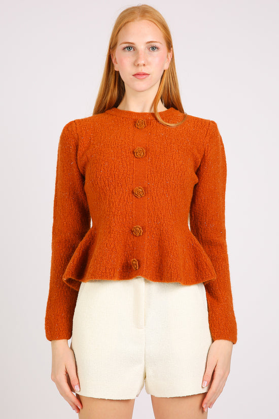 Amaris Floral Applique Ribbed Knit Puff Top - Shop Beulah Style