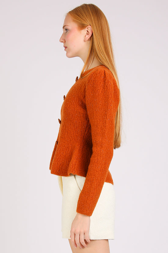 Amaris Floral Applique Ribbed Knit Puff Top - Shop Beulah Style