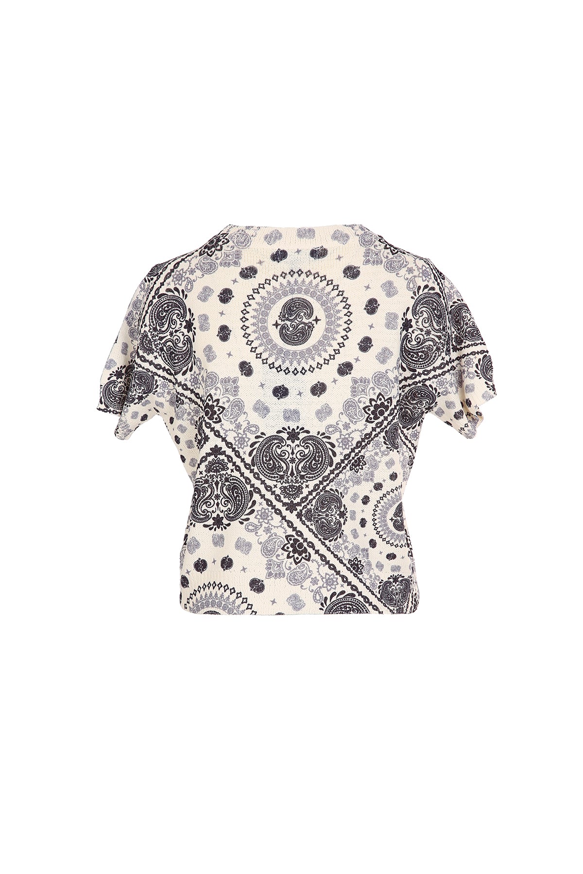 Vera Monochrome Paisley Printed Knit Top - Shop Beulah Style