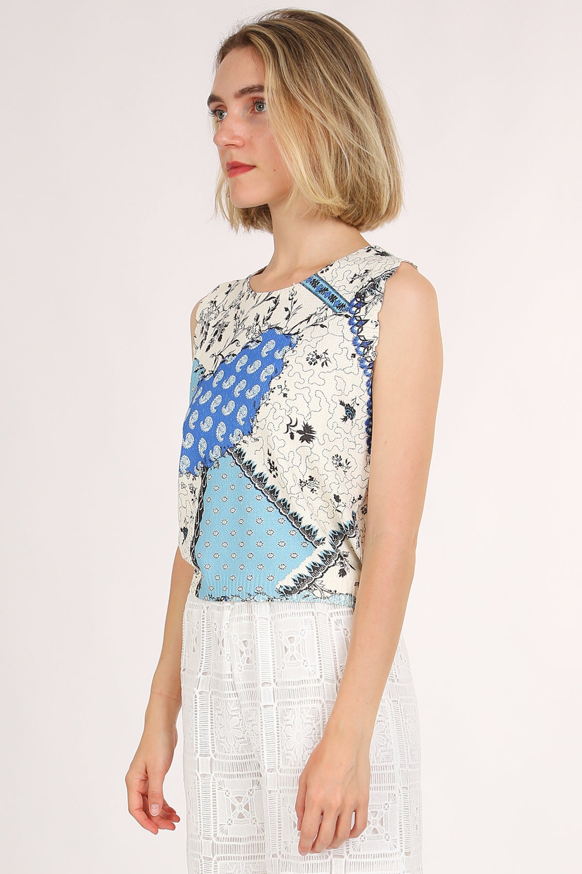 Tyler Floral & Paisley Patchwork Printed Knit Top - Shop Beulah Style