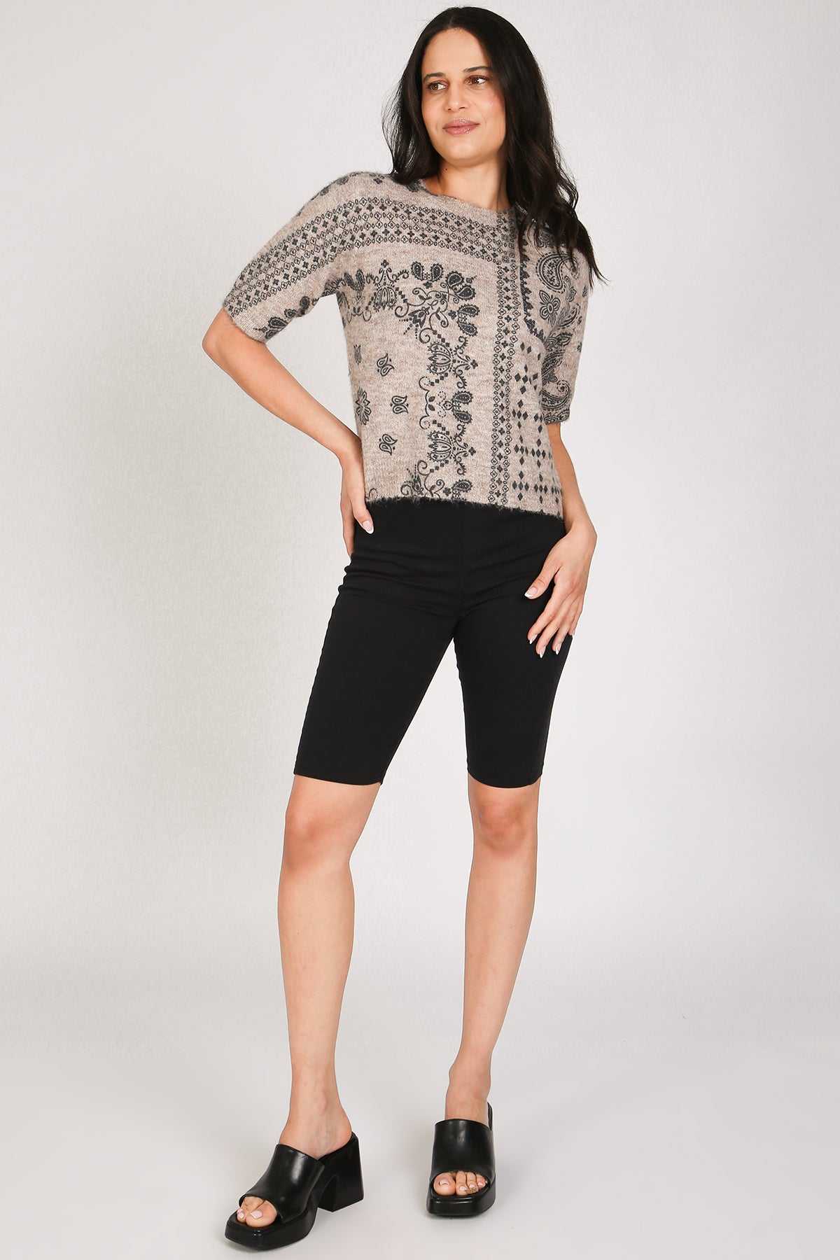 Mason Abstract Paisley Pattern Printed Knit Top - Shop Beulah Style