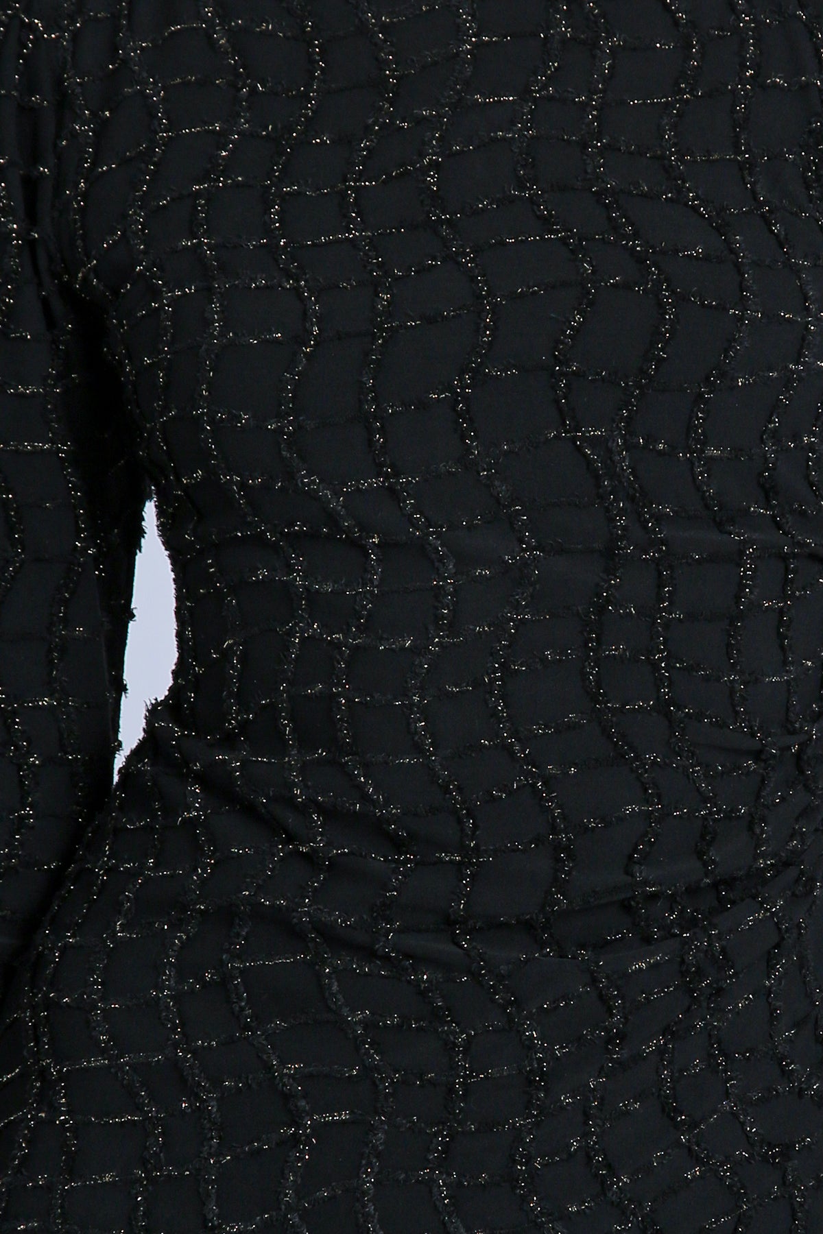 Grayson Glitter Mesh Detail Bodycon Slit Maxi Dress - Shop Beulah Style