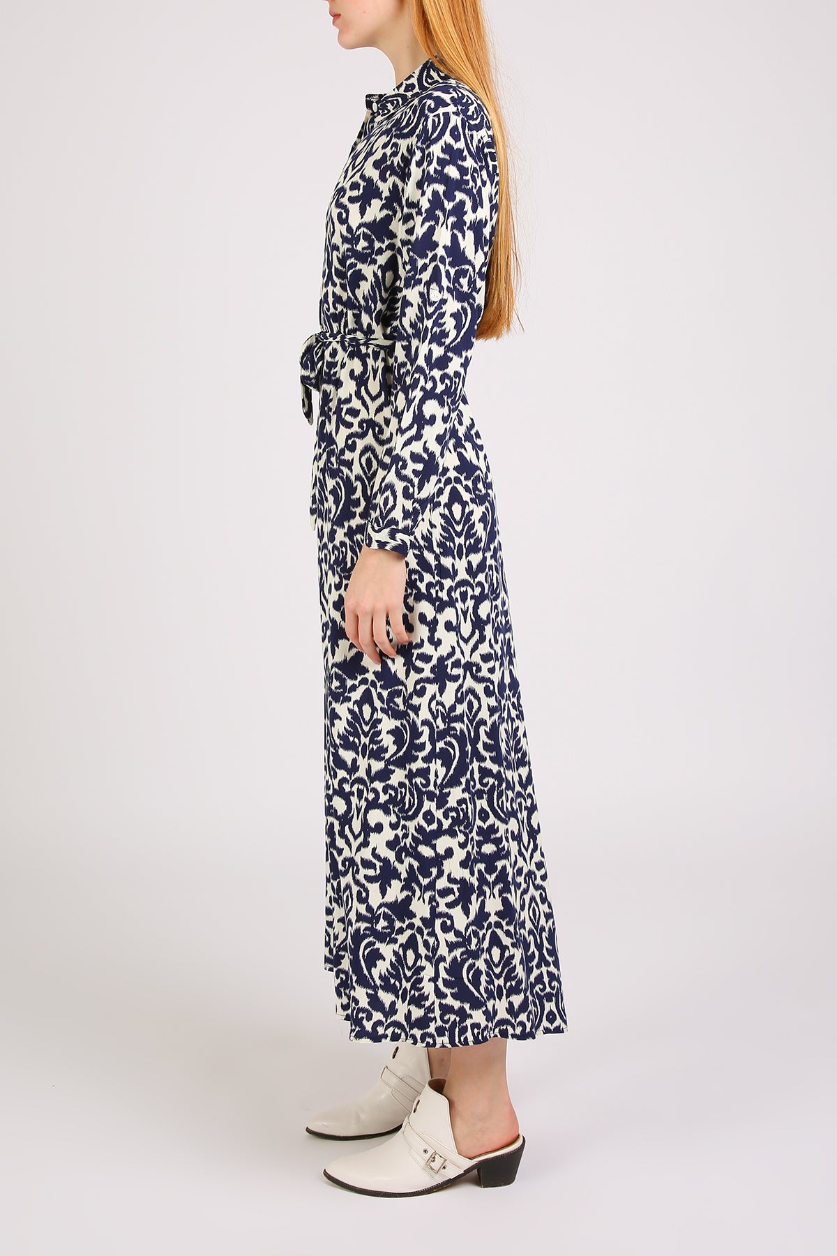 Nicholas Abstract Vintage Printed Maxi Shirt Dress - Shop Beulah Style