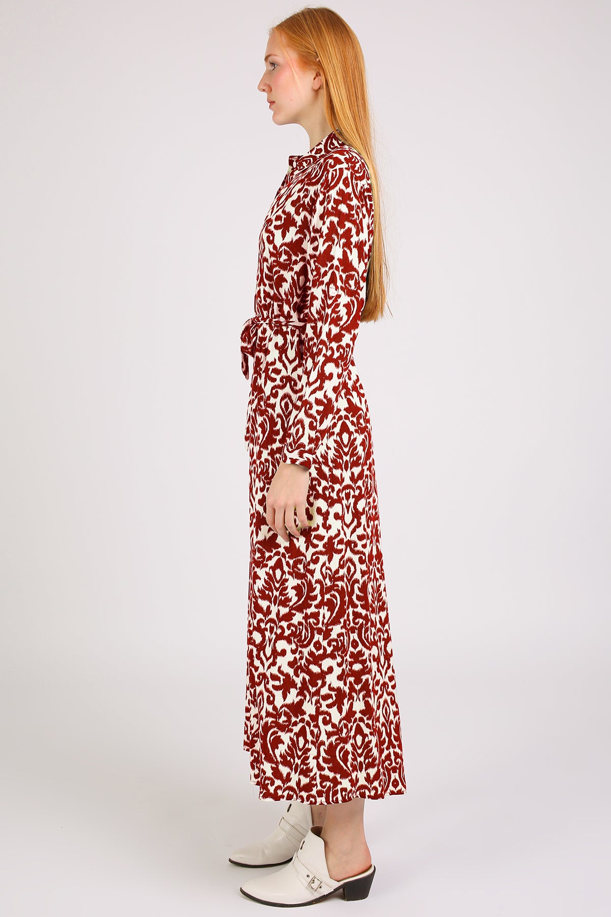Nicholas Abstract Vintage Printed Maxi Shirt Dress - Shop Beulah Style