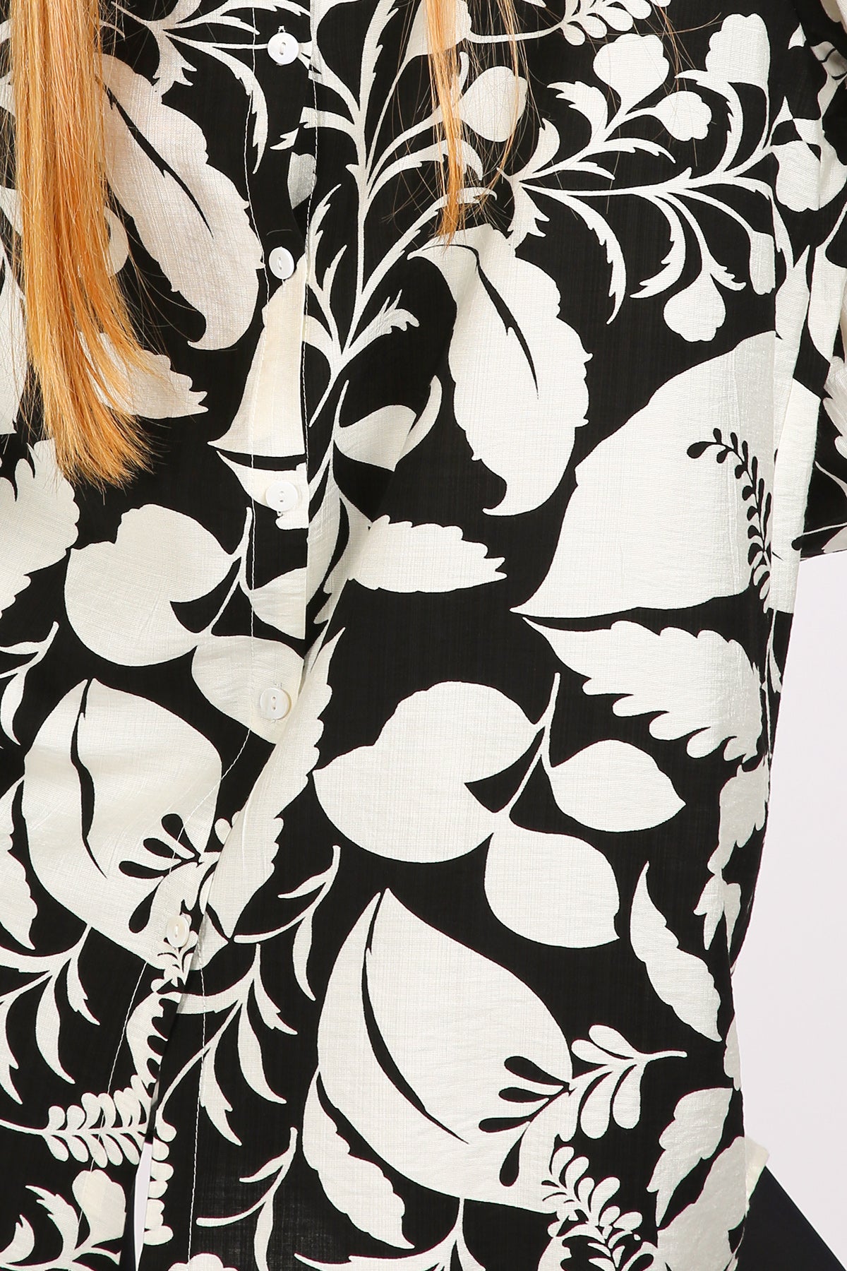 Andra Abstract Botanic Printed Mini Linen Shirt Dress - Shop Beulah Style