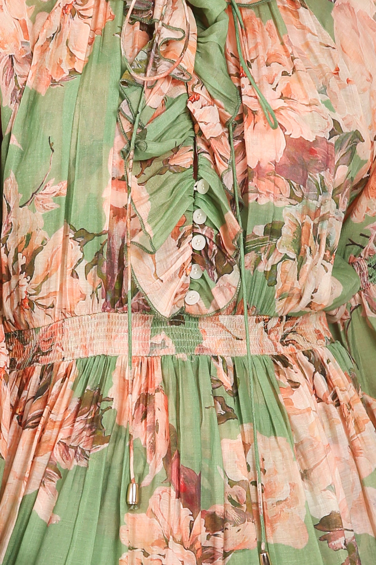 Heather Ruffled Keyhole Floral Print Smocked Mini Dress - Shop Beulah Style