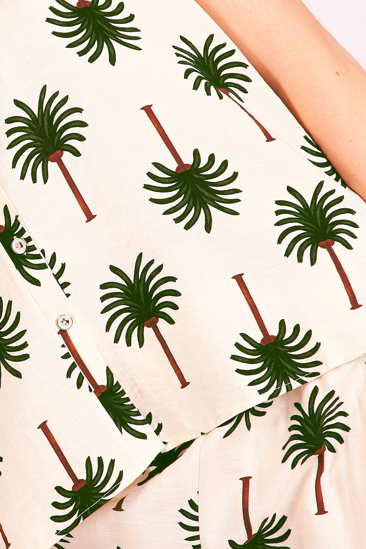 Ariana Palm Tree Patterned Sleeveless Top & Pants Set - Shop Beulah Style