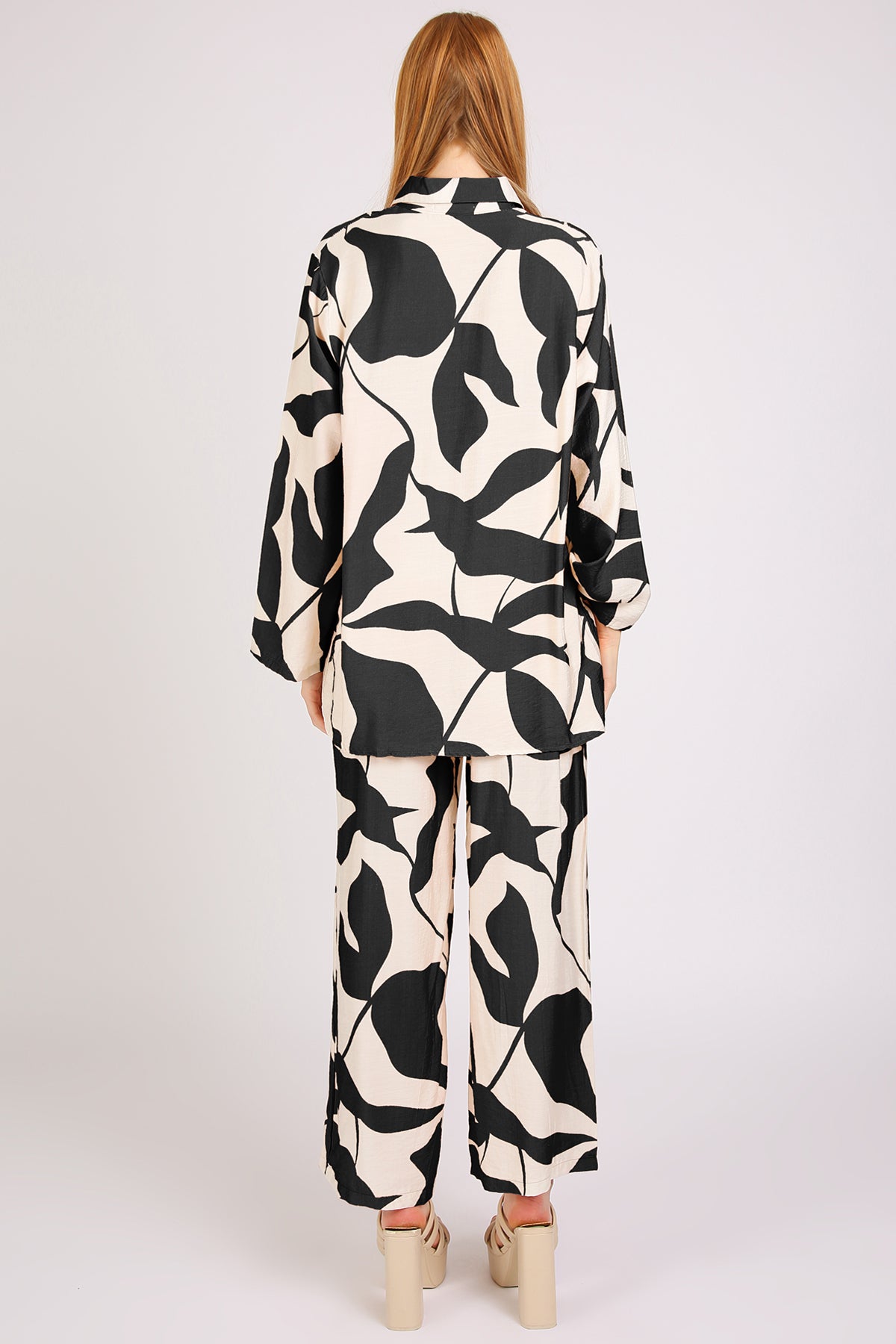 Quill Leaf Printed Shirt & Pants Linen Set - Shop Beulah Style