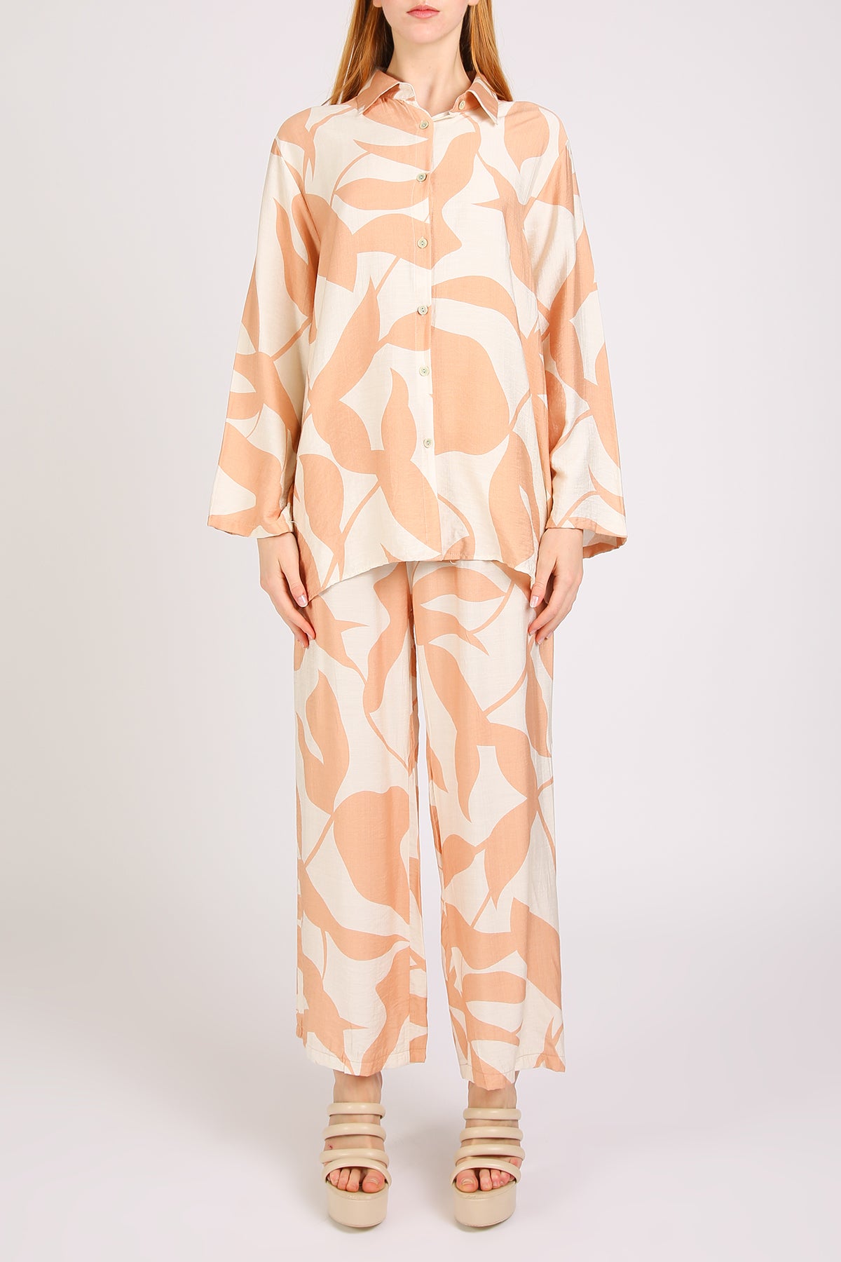 Nell Foliole Printed Shirt & Pants Linen Set - Shop Beulah Style