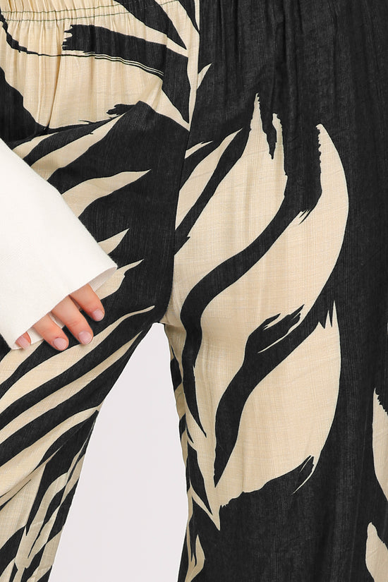 Angela Tropical Botanic Printed Wide Pants - Shop Beulah Style