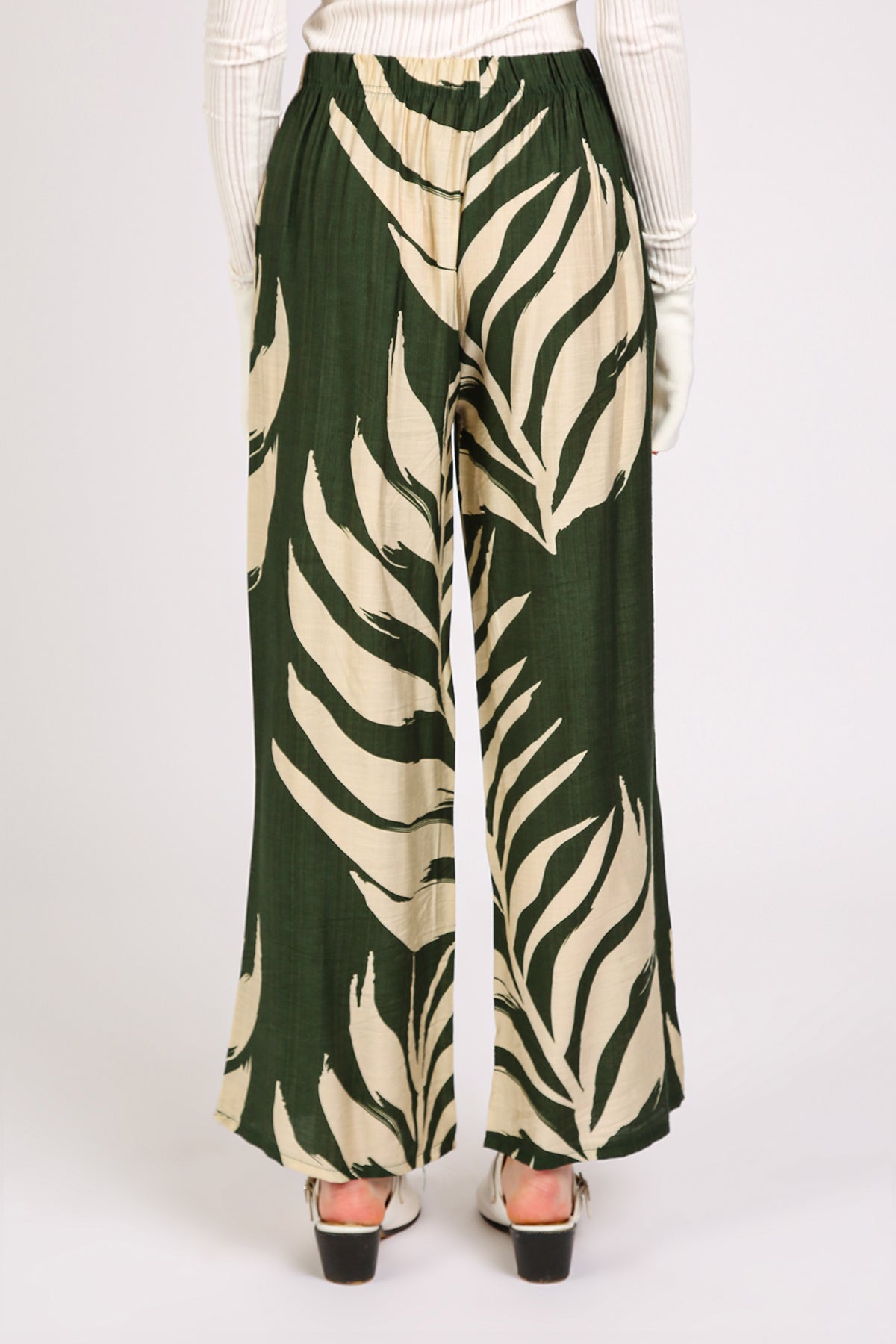 Angela Tropical Botanic Printed Wide Pants - Shop Beulah Style