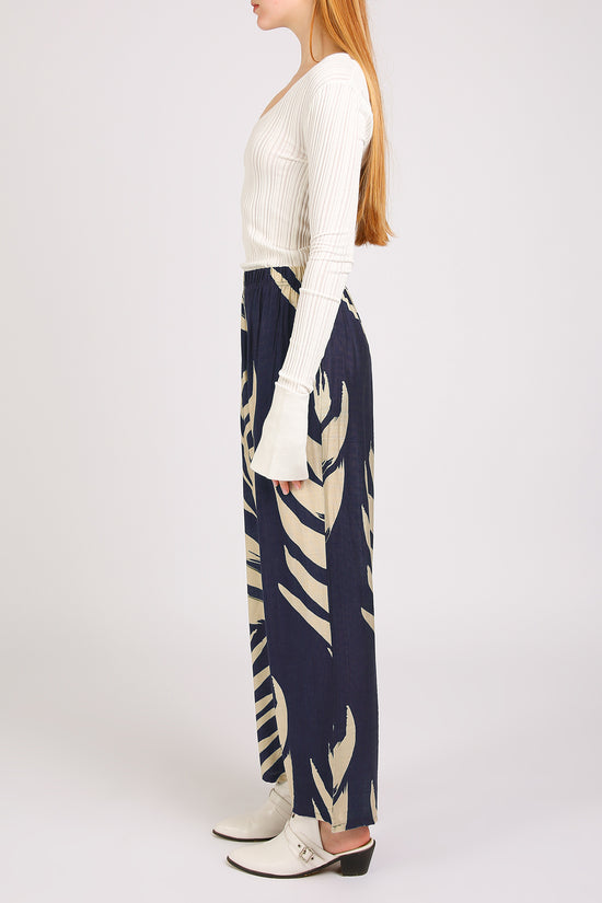 Angela Tropical Botanic Printed Wide Pants - Shop Beulah Style