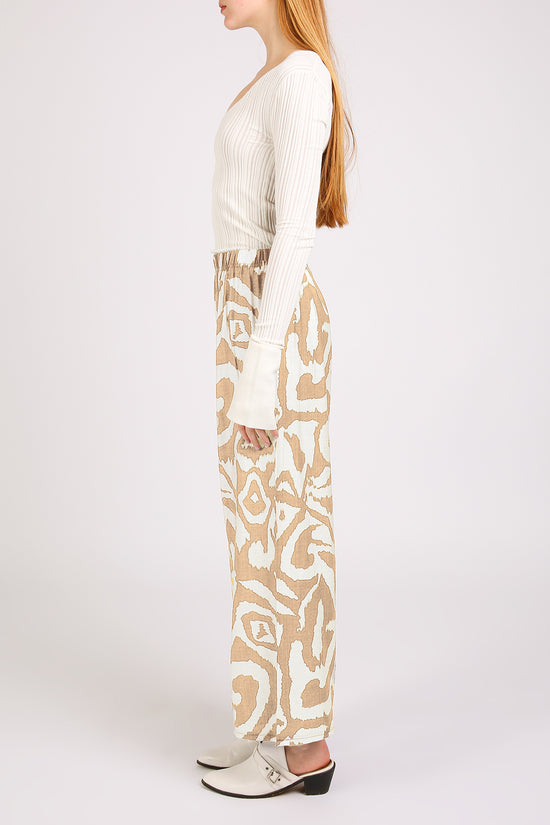 Balan Abstract Swirl Printed Wide Long Pants - Shop Beulah Style