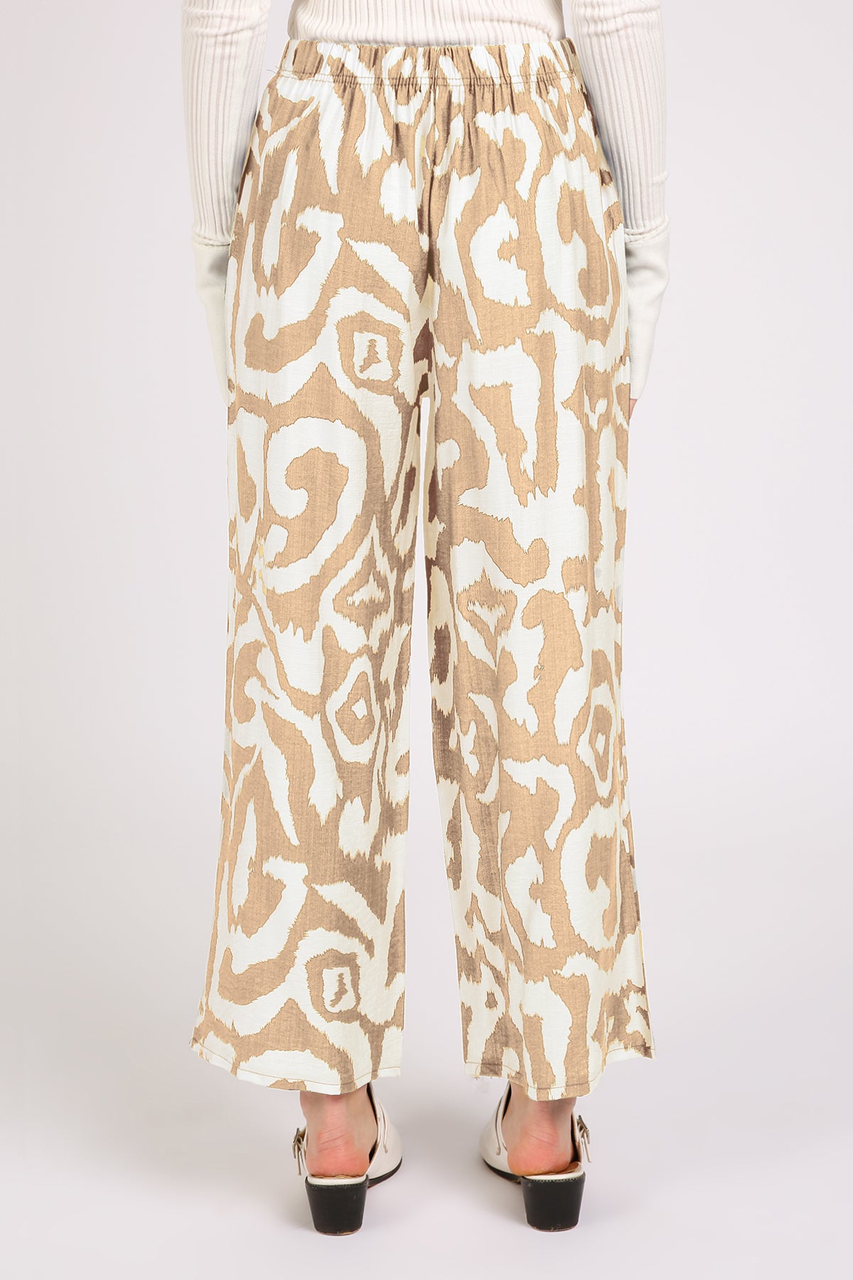 Balan Abstract Swirl Printed Wide Long Pants - Shop Beulah Style