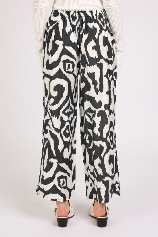 Balan Abstract Swirl Printed Wide Long Pants - Shop Beulah Style