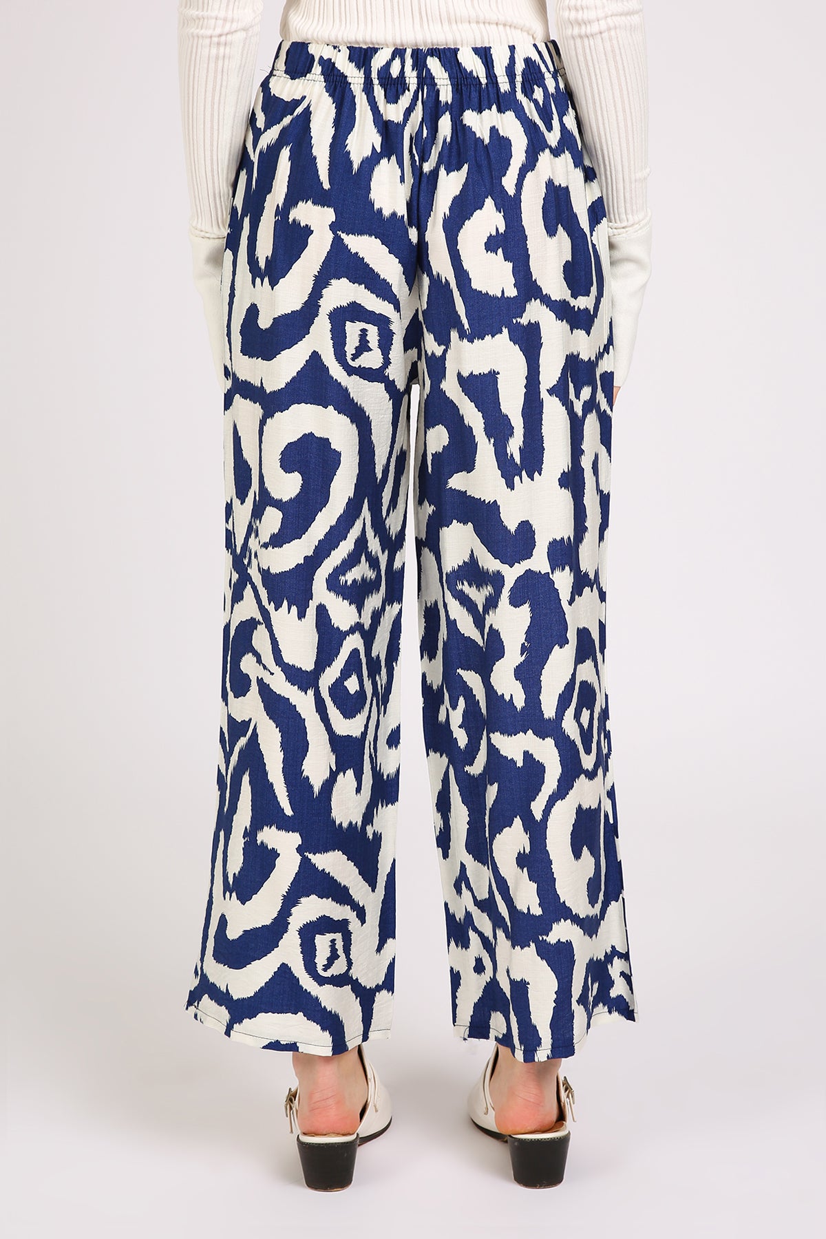 Balan Abstract Swirl Printed Wide Long Pants - Shop Beulah Style