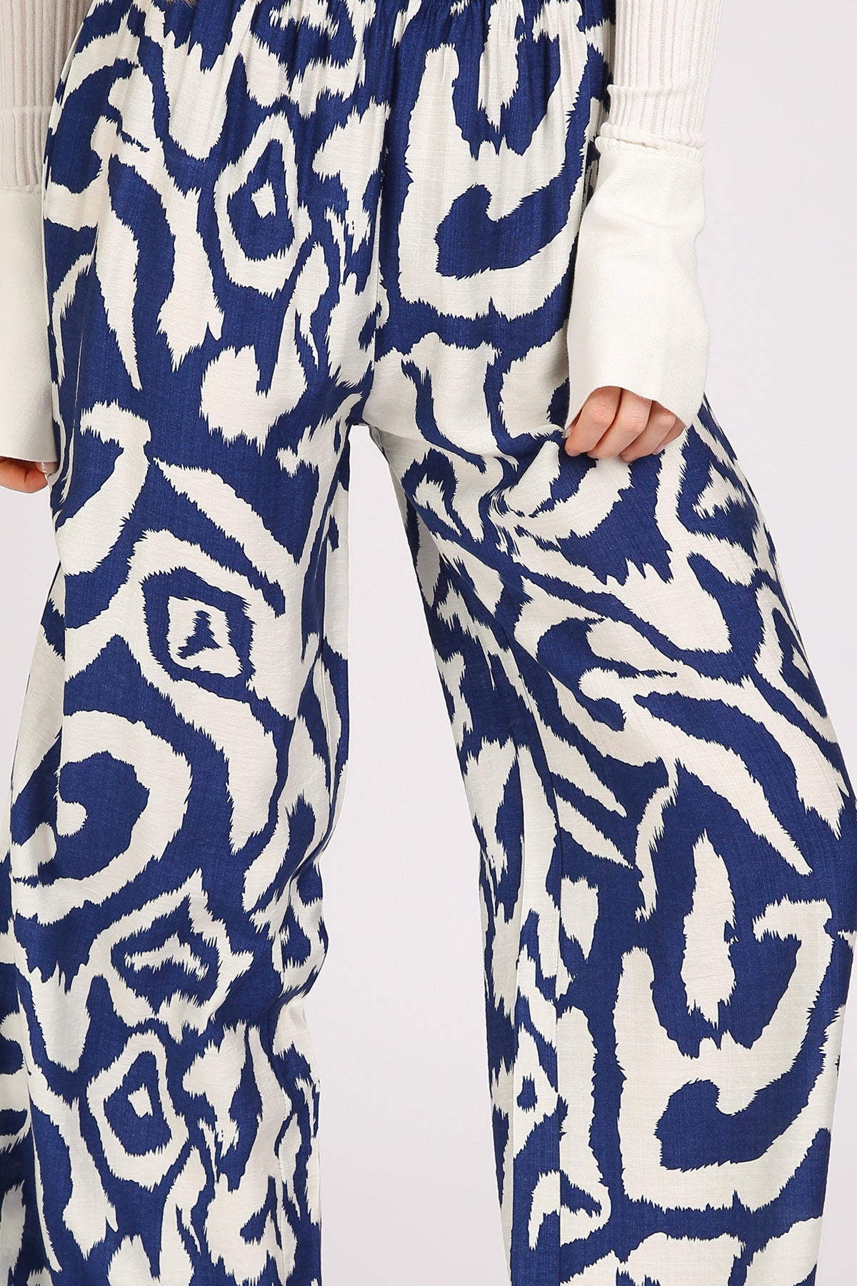 Balan Abstract Swirl Printed Wide Long Pants - Shop Beulah Style