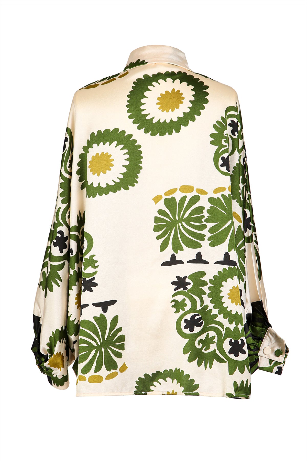 Hazel Modern Abstract Printed Satin Blouse